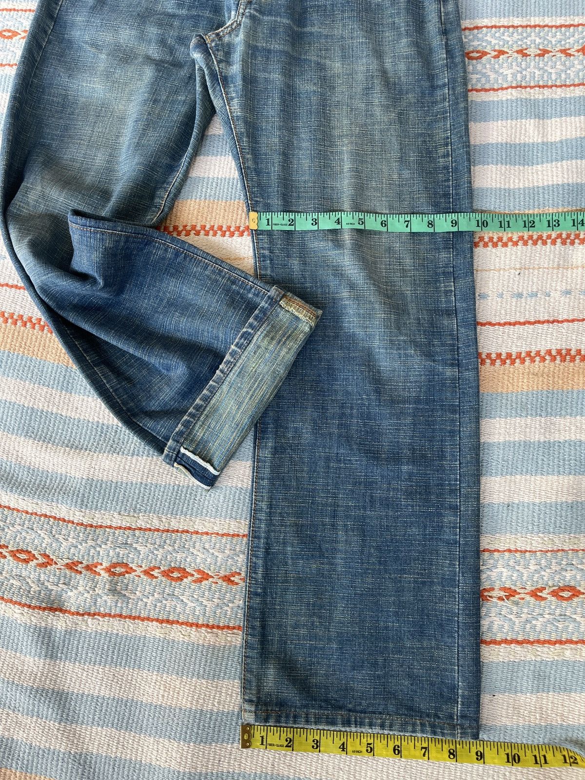 Edwin Rare‼️Vintage 90s🔥EDWIN🔥13oz Grand Blue Selvedge Denim Size US 33 - 13 Thumbnail