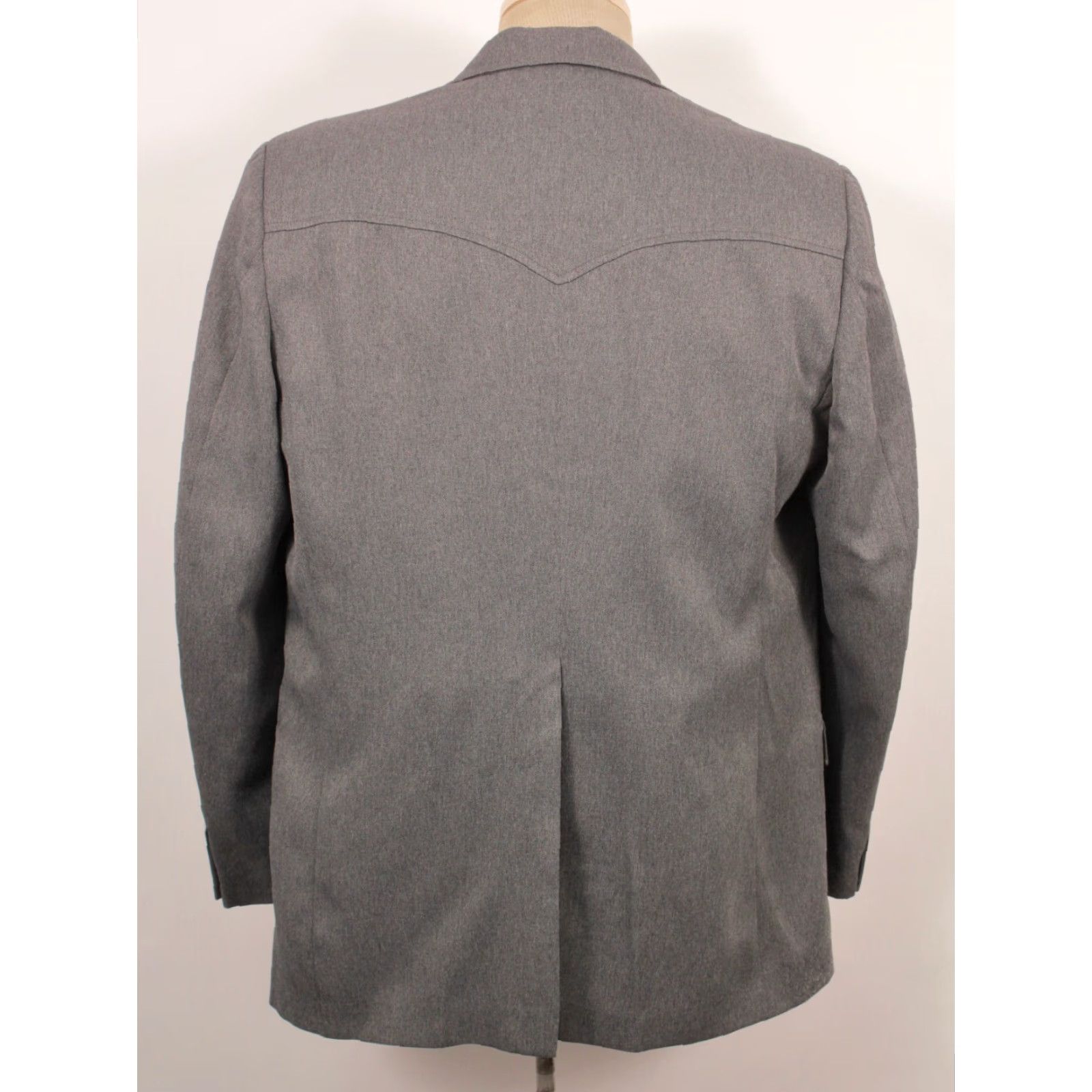 Vintage VINTAGE Circle S Mens Western Leisure Suit 2 PC Grey 1970s 70s 2 PC Sz M Polyester Mens Western Suit Size 40R - 4 Thumbnail