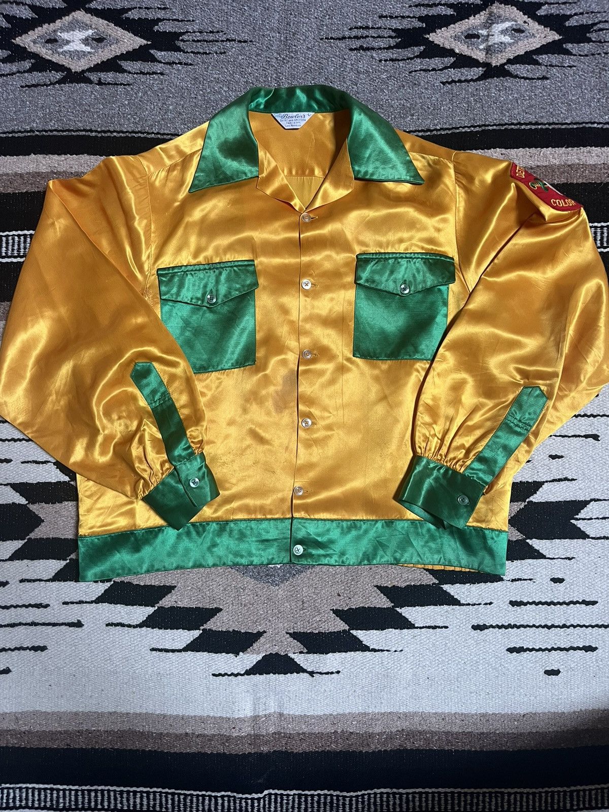 image of Vintage Detroit Lakes Shrine Colour Guard Jacket in Gold, Men's (Size Large)