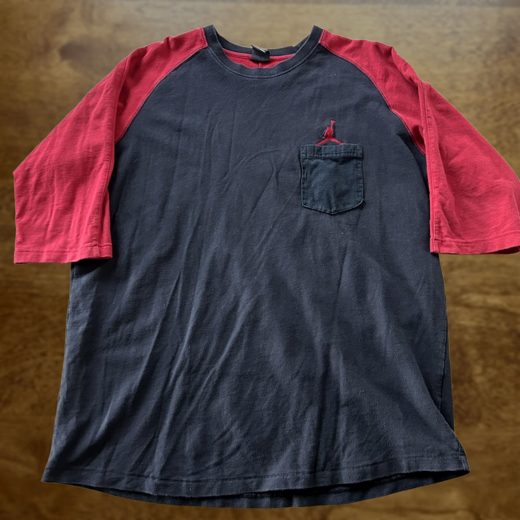 Jordan Brand Jordan Jumpman Shirt Mens 2XL Black Red 3/4 Sleeve Raglan Pocket Tee T-Shirt Size US XXL / EU 58 / 5 - 1 Thumbnail