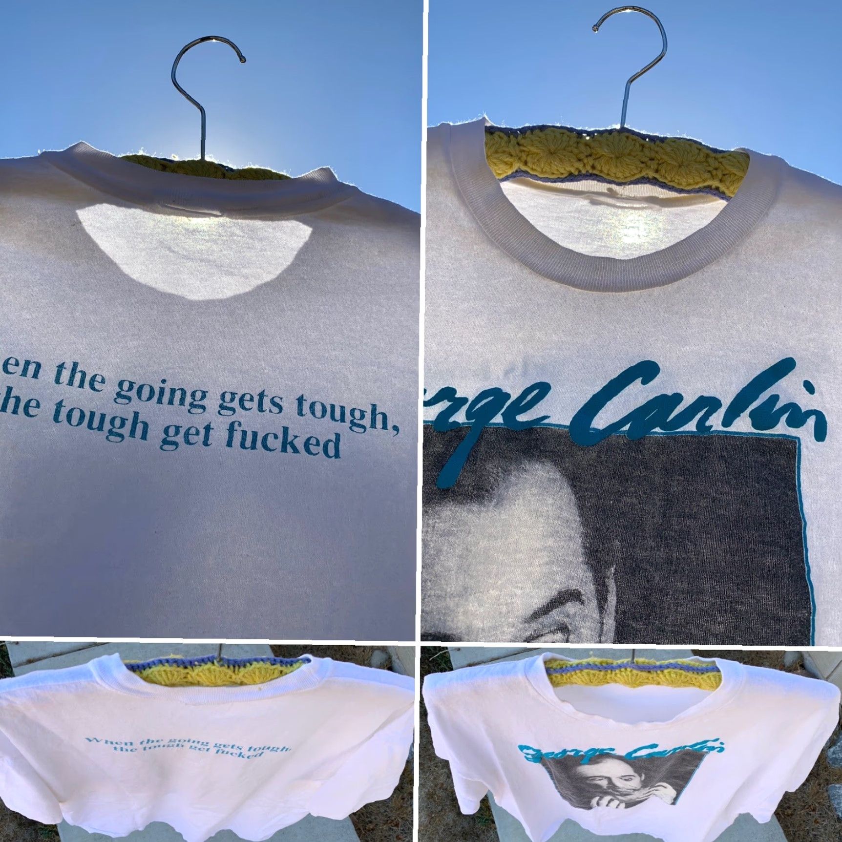 George VINTAGE George Carlin t shirt graphic tee XL Men Shirt Short Sleeve Crew Neck White Graphic Print Comics Funny 1960s-? Mens Size US XL / EU 56 / 4 - 3 Thumbnail