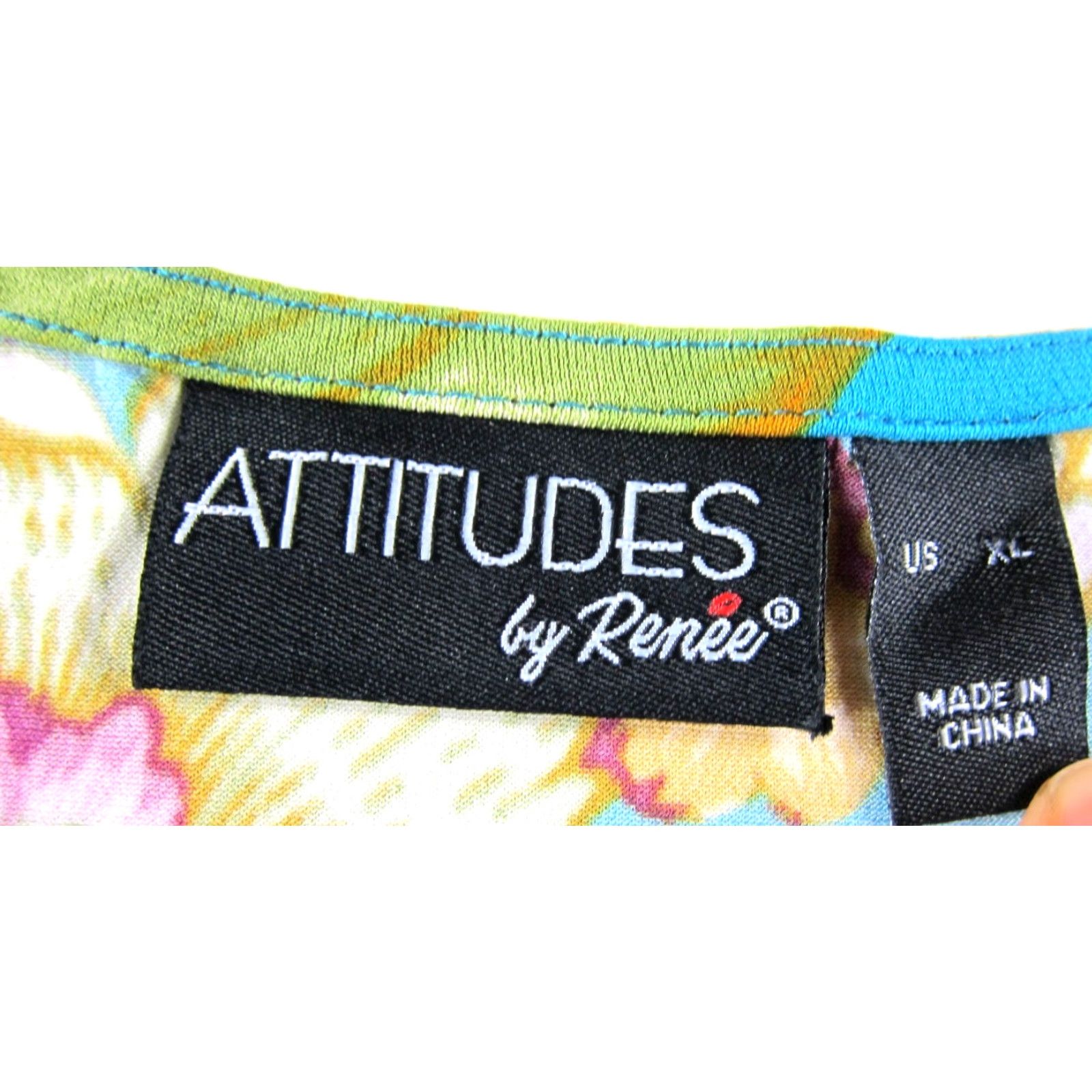 Vintage ATTITUDES Blouse Tunic XL Blue Floral Ruffle Sleeve 3/4 Sleeve Round Neck Women Blouse XL Blue Floral Stretch Attitudes Tunic Top Clothing Size XL / US 12-14 / IT 48-50 - 4 Thumbnail