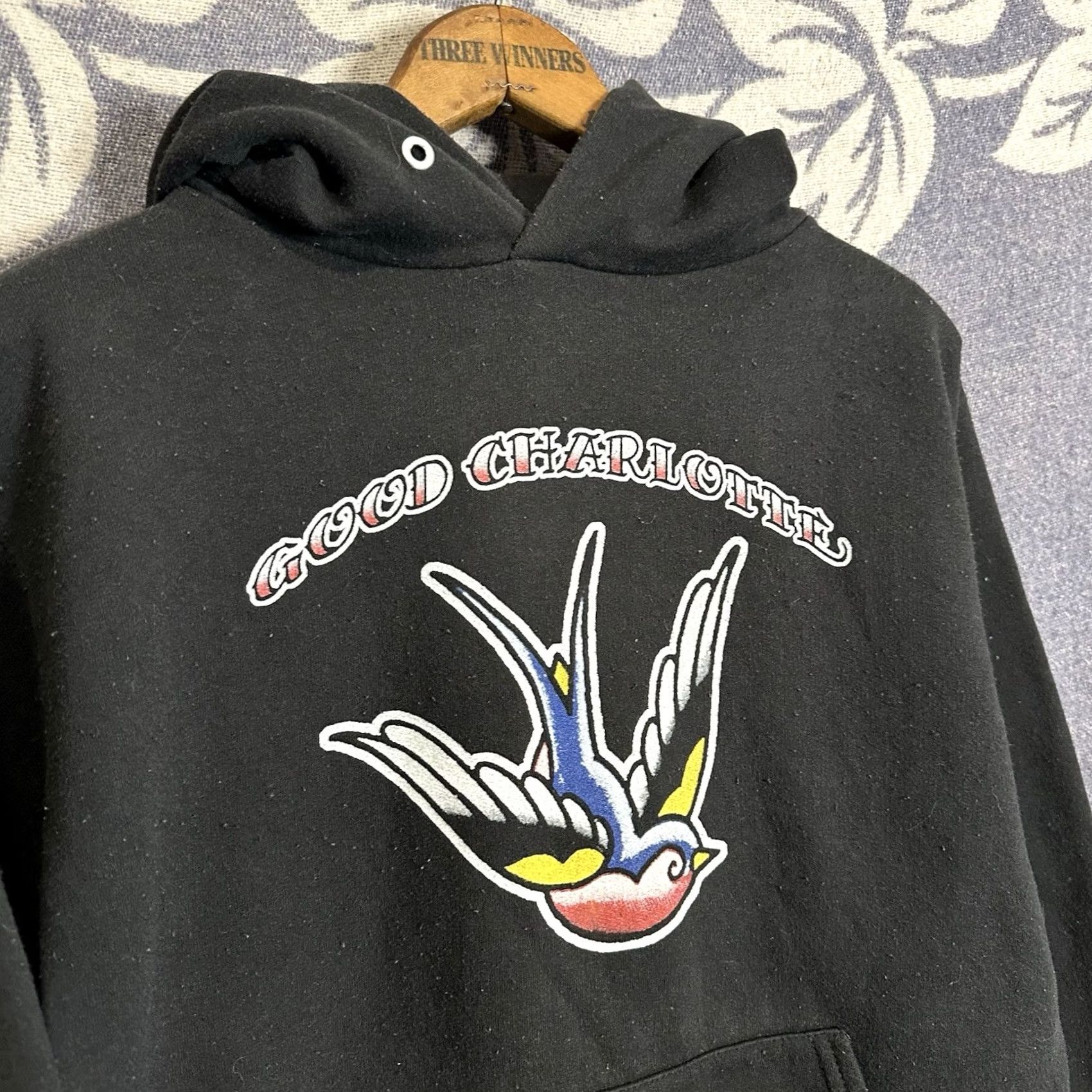 Jerzees VINTAGE Y2K Good Charlotte Traditional Swallow Band Hoodie Black Jerzees Small Size US S / EU 44-46 / 1 - 2 Thumbnail
