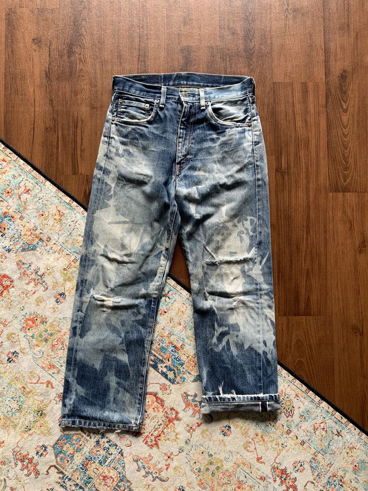 image of Distressed Denim x Levis Levi’S 502 Big E Selvedge Vintage in Denim, Men's (Size 28)