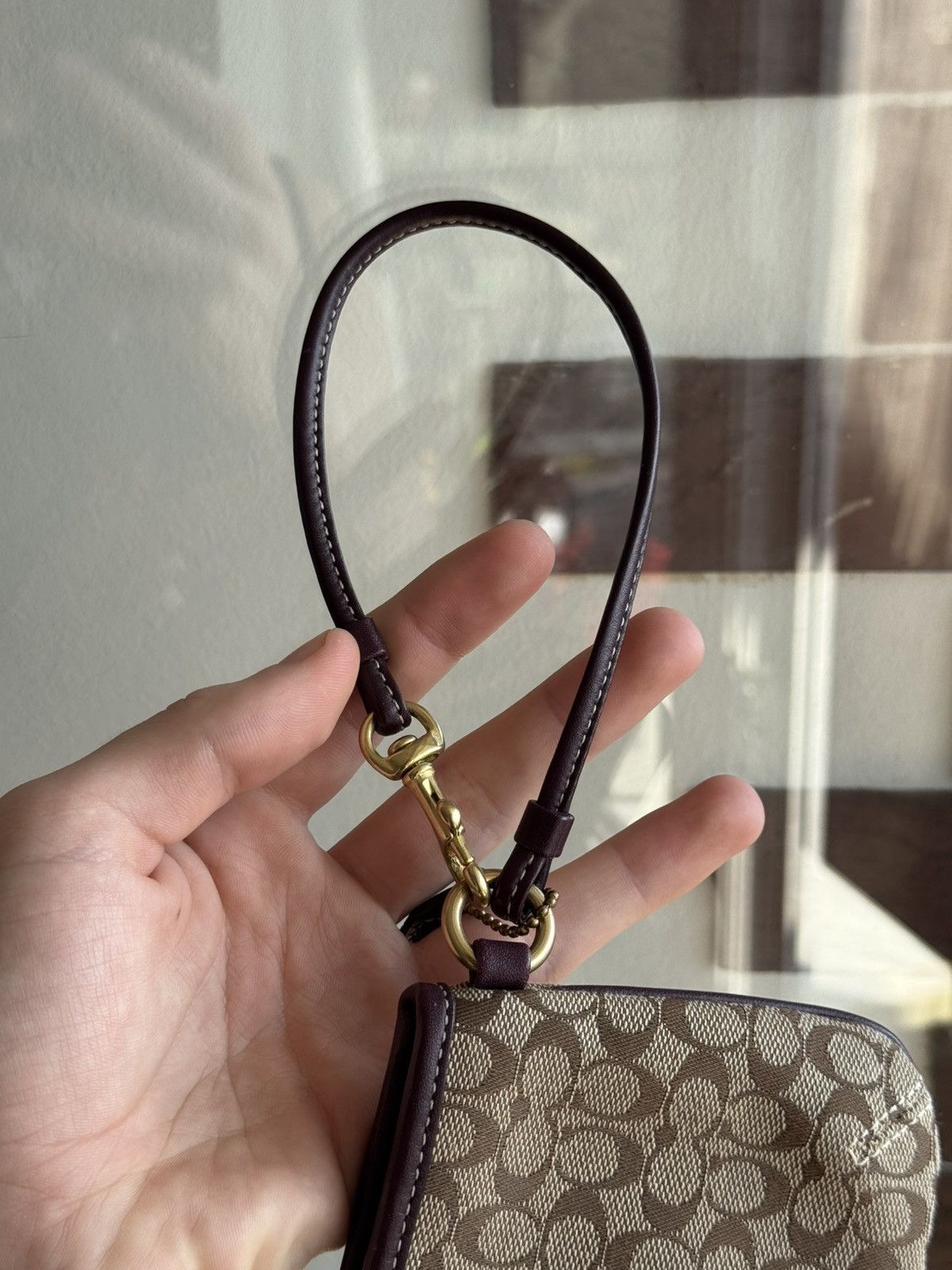 Coach Coach Brown Canvas Mini Bag Wristlet Wallet Size ONE SIZE - 8 Thumbnail