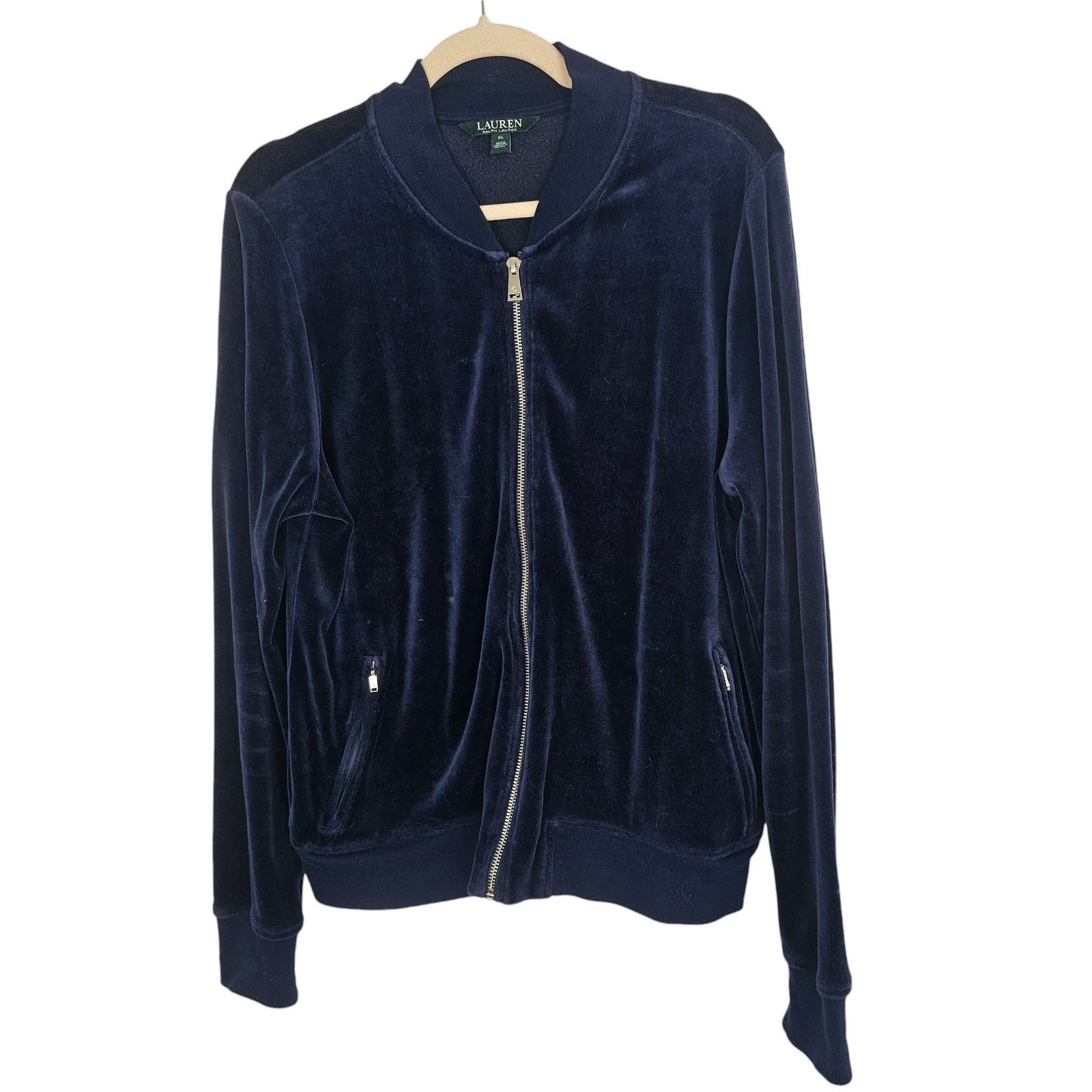 Lauren Ralph Lauren Lauren Ralph Lauren Womens Velour Full Zip Sweater Jacket XL Size XL / US 12-14 / IT 48-50 - 1 Thumbnail