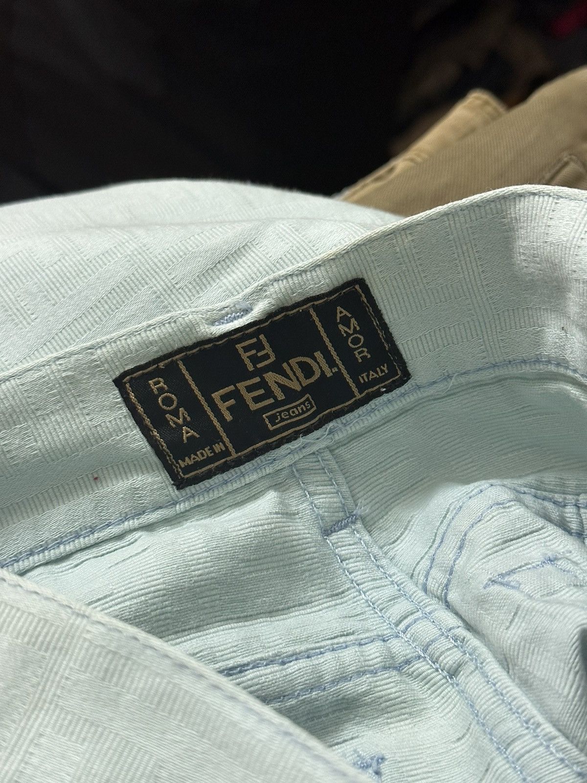 Fendi 1990s Fendi Ice Blue Zucca Monogram Pant Size 28" / US 6 / IT 42 - 8 Thumbnail