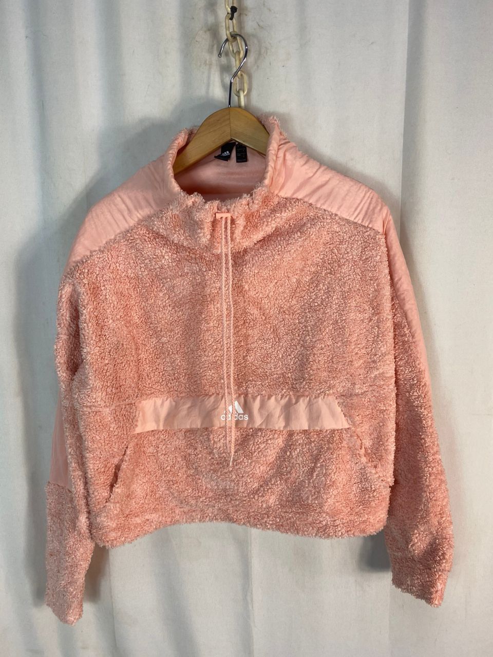 Adidas Adidas spellout fleece croptop sweater Size M / US 6-8 / IT 42-44 - 1 Thumbnail