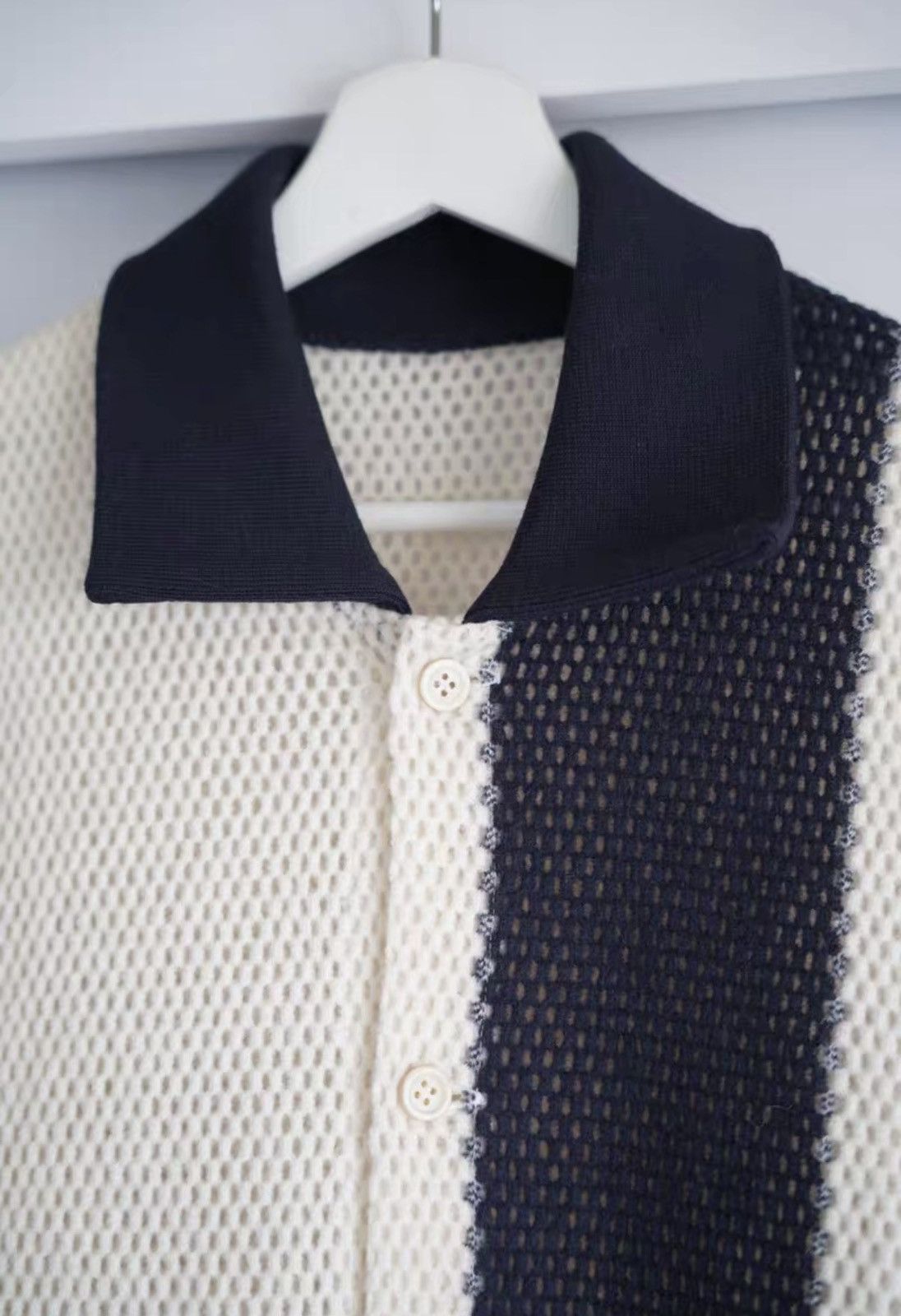 Yohji Yamamoto Yohji Yamamoto 91SS Hand-Knit Cutout Shirt K4 Size US M / EU 48-50 / 2 - 3 Thumbnail