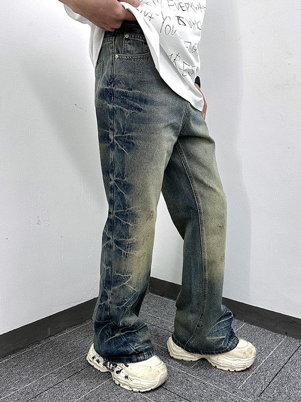 Vintage American distressed straight trendy casual washed jeans Size US 32 / EU 48 - 3 Thumbnail