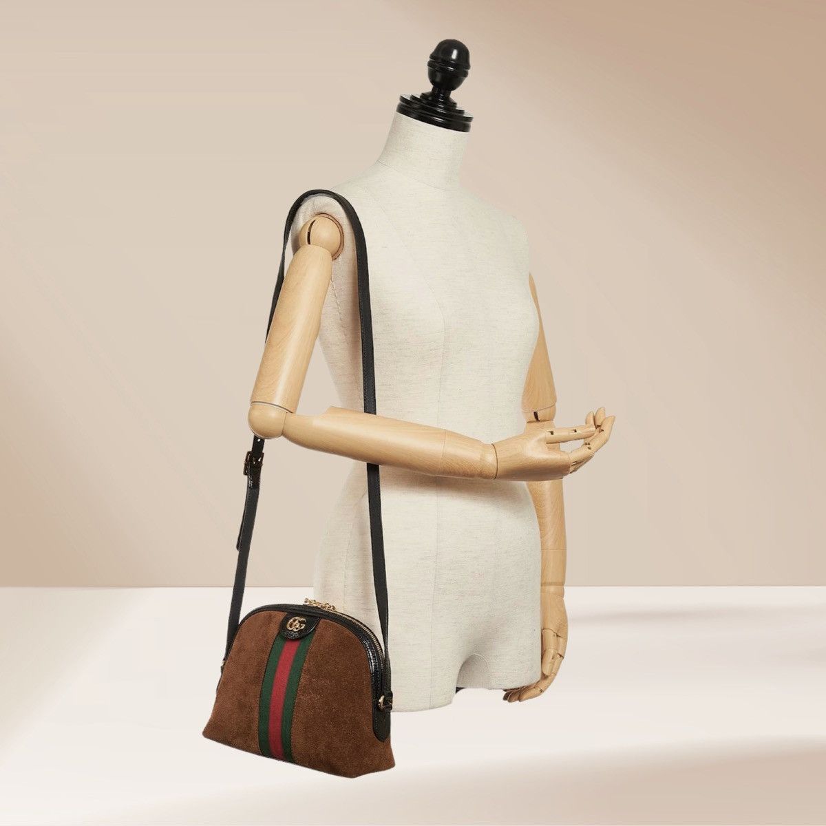 Gucci Gucci Ophidia Small Shoulder Bag – Suede with Web Stripe Size ONE SIZE - 2 Thumbnail
