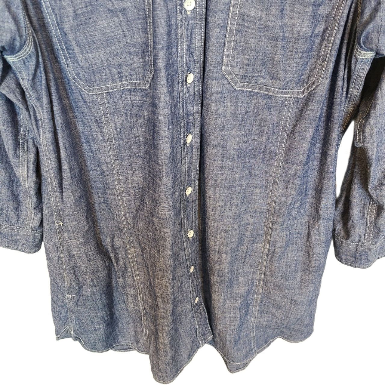 Duluth Trading Company Duluth Trading Co Shirt L Free Range Organic Chambray Tunic Size L / US 10 / IT 46 - 4 Thumbnail