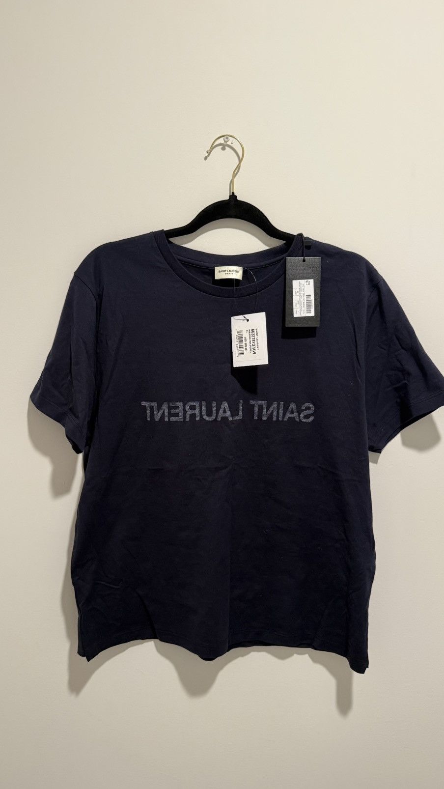 Saint Laurent Paris Saint Laurent Reverse Logo T-Shirt Size US XL / EU 56 / 4 - 1 Thumbnail