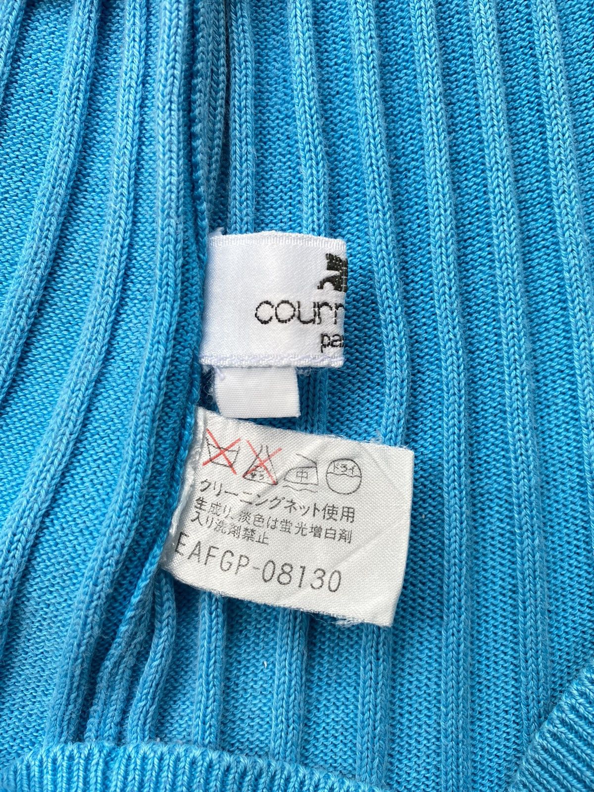 Courreges Courreges Blue Ribbed Knit Top Size M / US 6-8 / IT 42-44 - 8 Thumbnail