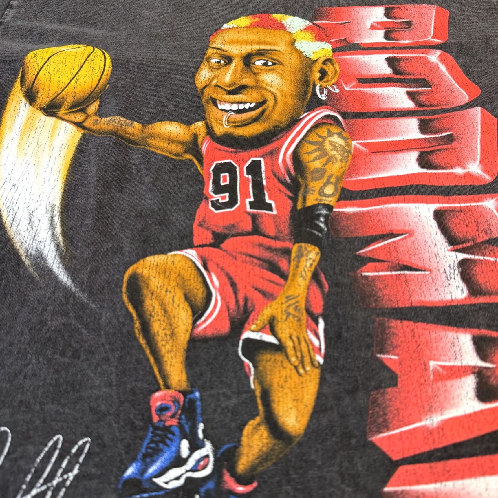 Vintage Rodman Apparel Shirt Mens Medium Black Graphic 91 Basketball Caricature Tee Size US M / EU 48-50 / 2 - 7 Thumbnail