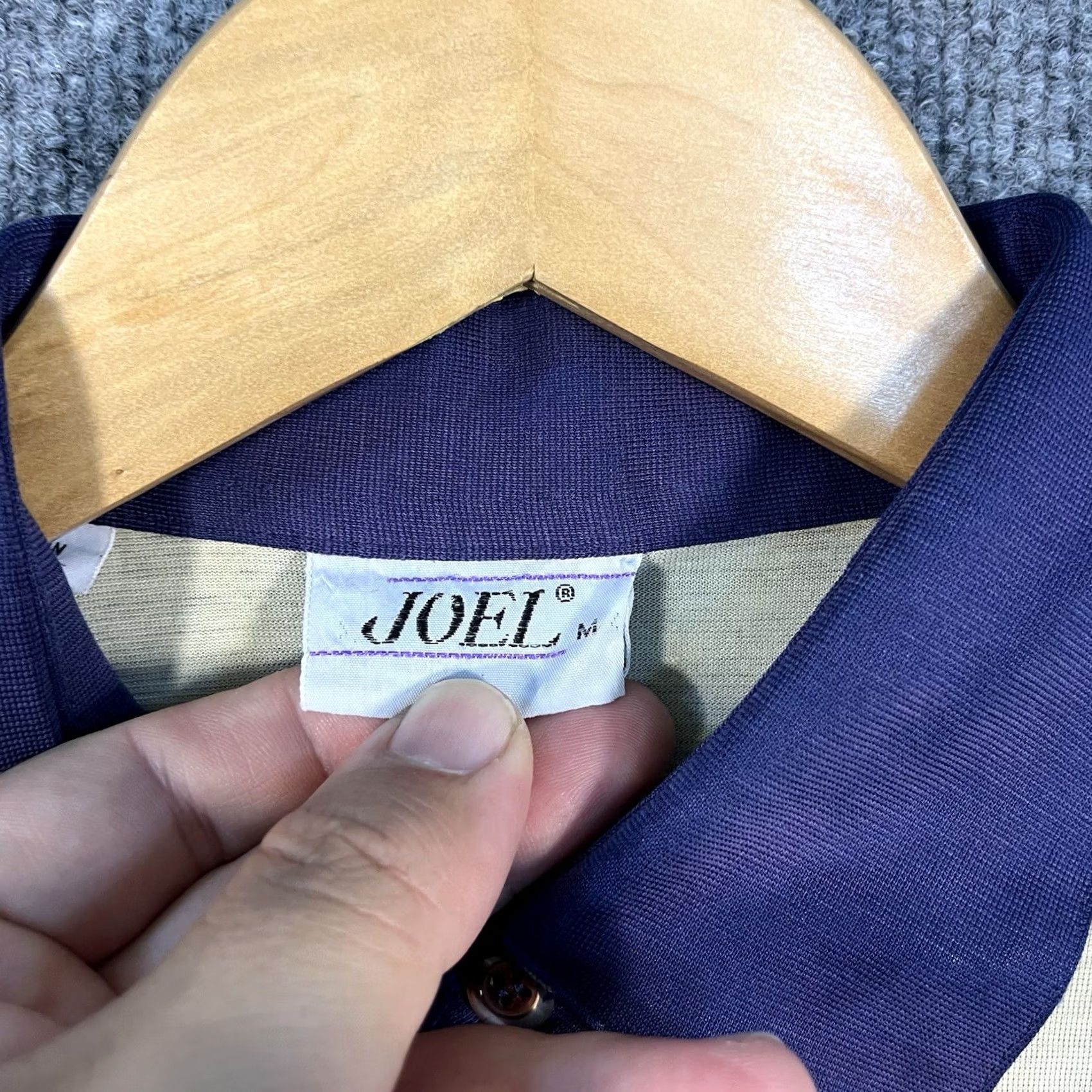 Vintage VINTAGE Joel Polo Shirt Mens Medium Beige Striped 70s Dagger Collar Disco Groovy True Size US M / EU 48-50 / 2 - 3 Thumbnail