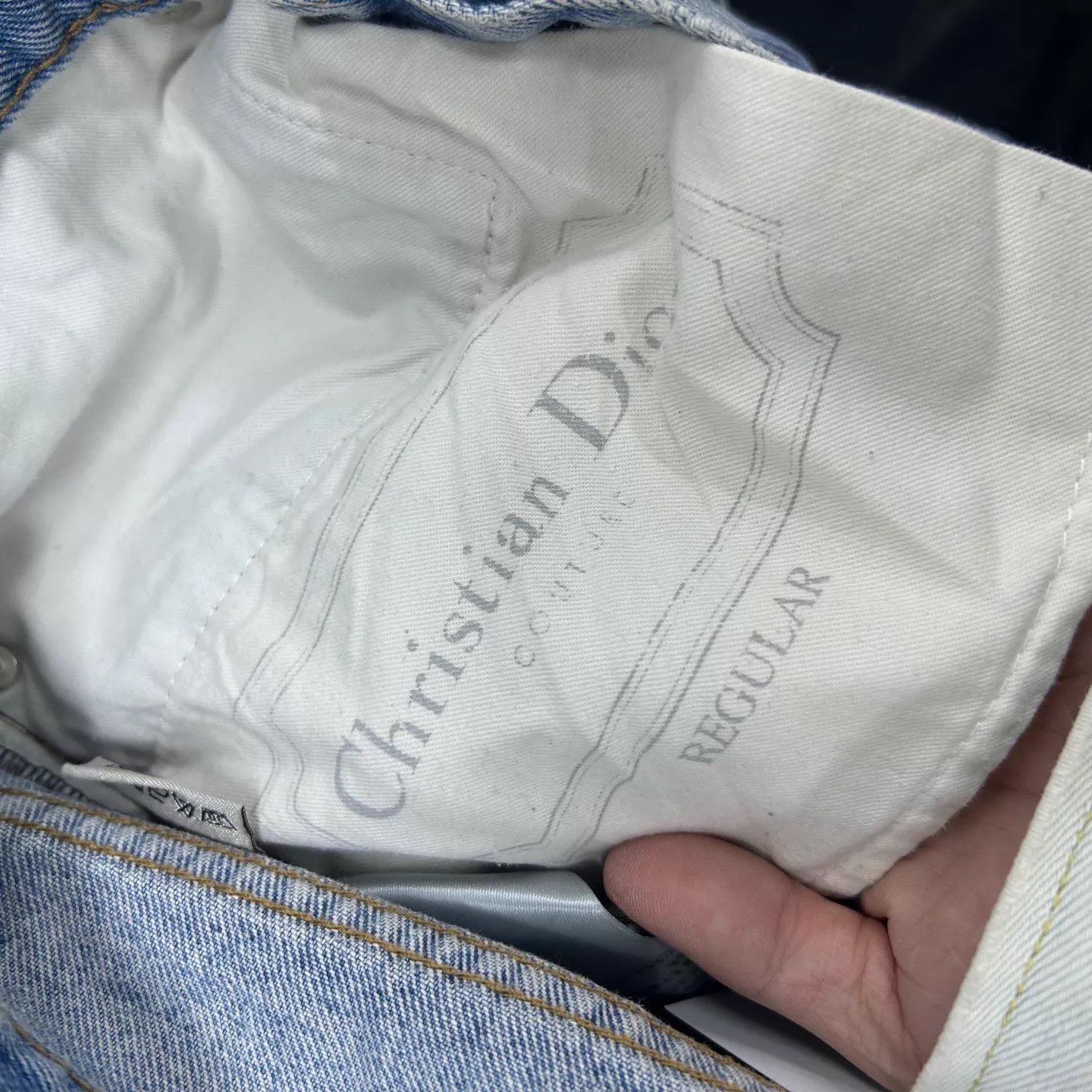 Dior Dior 99 New Washed Blue Leather Logo Jeans 30 Size US 30 / EU 46 - 4 Thumbnail