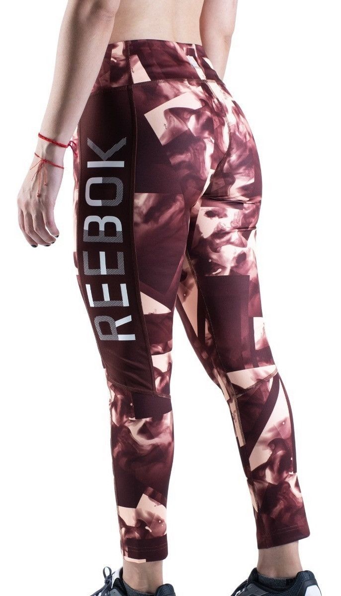 Reebok Reebok Speedwick Running Womens Smoke Print Leggings Size 28" / US 6 / IT 42 - 2 Thumbnail