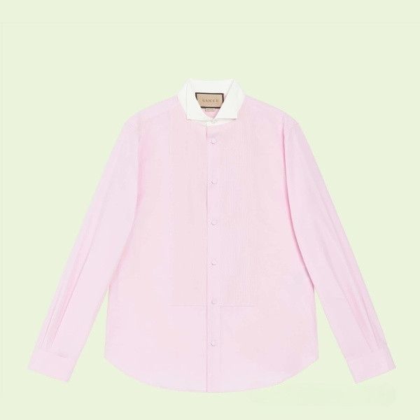 Gucci o1mt1gz0725 Cotton Poplin Square Shirt in Pink Size US M / EU 48-50 / 2 - 1 Thumbnail