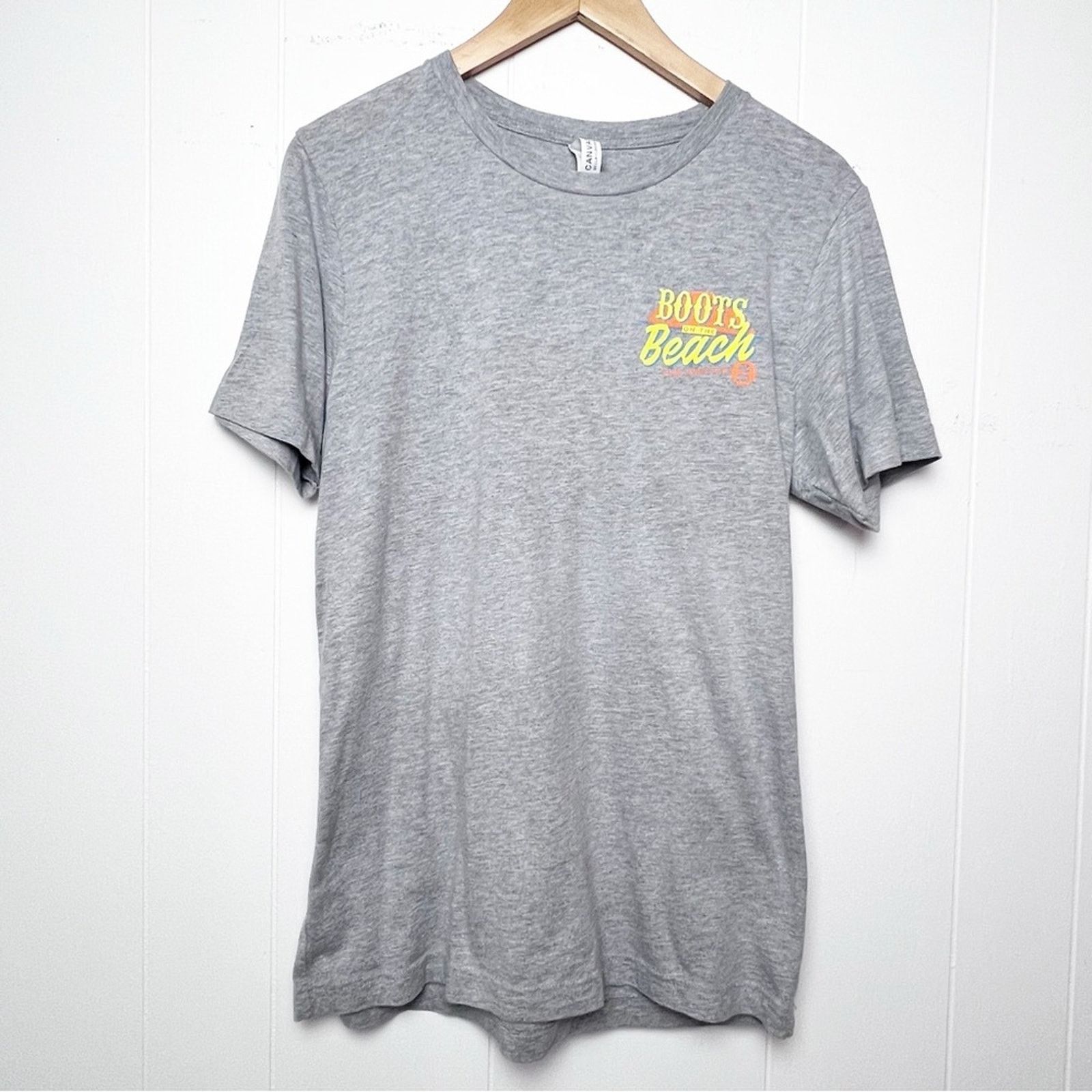 Canvas Canvas Grey Boots on the Beach Grey Tee Shirt Size Medium Size M / US 6-8 / IT 42-44 - 2 Thumbnail