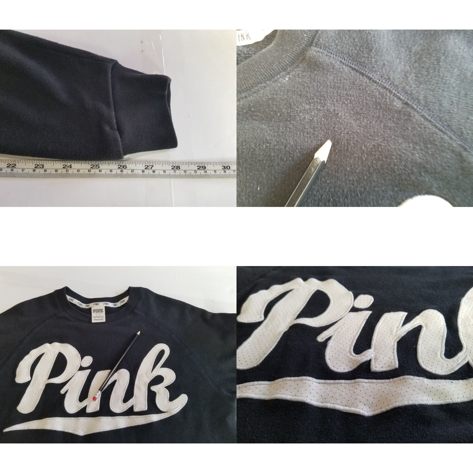Vintage Pink Victoria's Secret Womens Black Pullover Sweatshirt Long Sleeve Small Size Ladies Regular Logo Sports Activewear Size S / US 4 / IT 40 - 8 Thumbnail