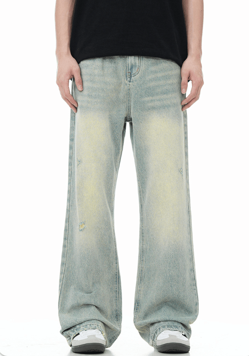 Japanese Brand × Jean Washed distressed street vintage loose flared jeans Size US 32 / EU 48 - 1 Thumbnail
