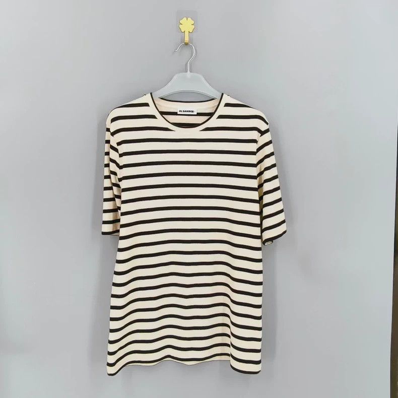Jil Sander Black and white striped short sleeve