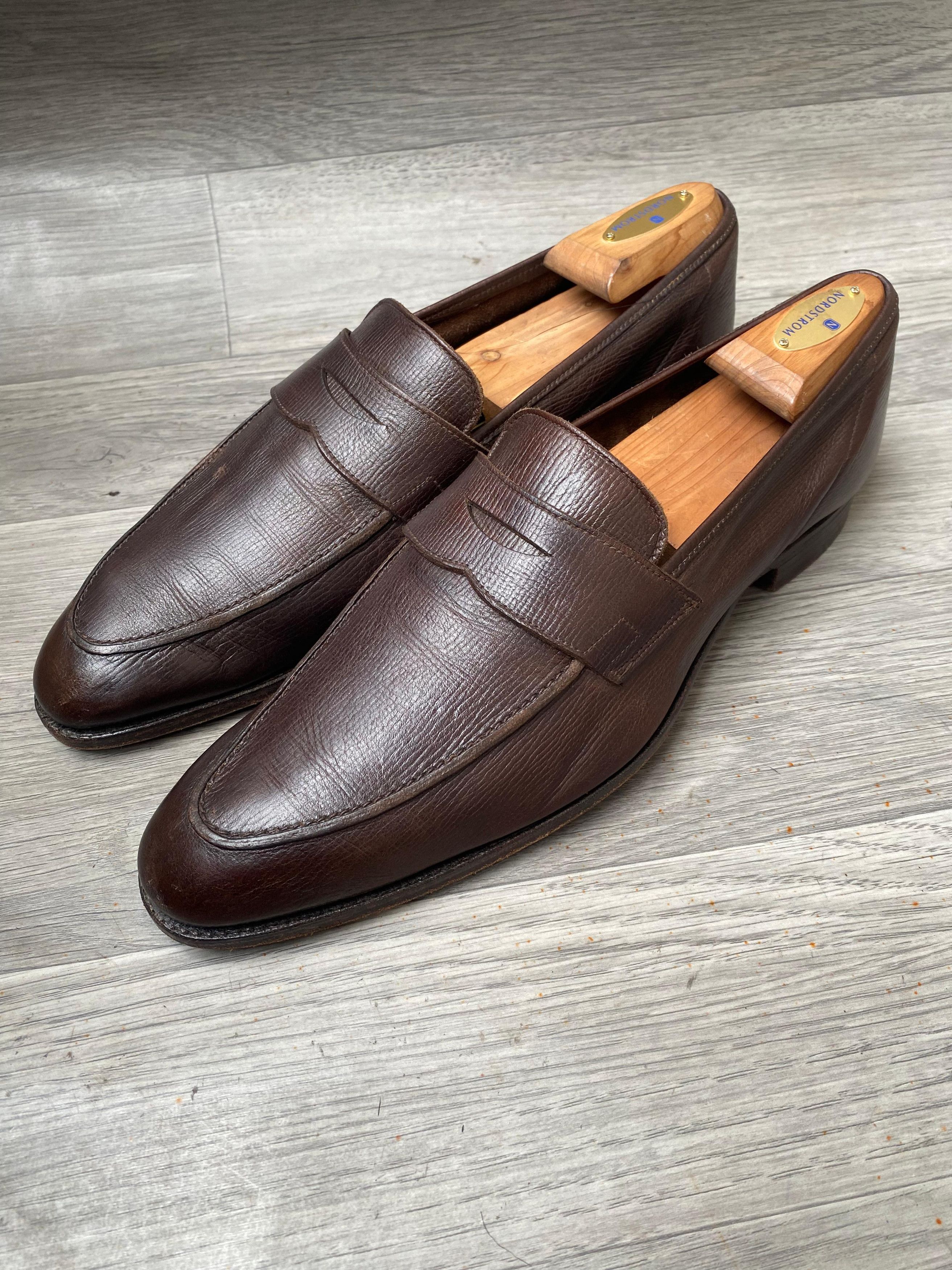 Crockett & Jones Crockett&Jones Brown Grain Leather Penny Loafers Sz US 10.5E Size US 10.5 / EU 43-44 - 1 Thumbnail