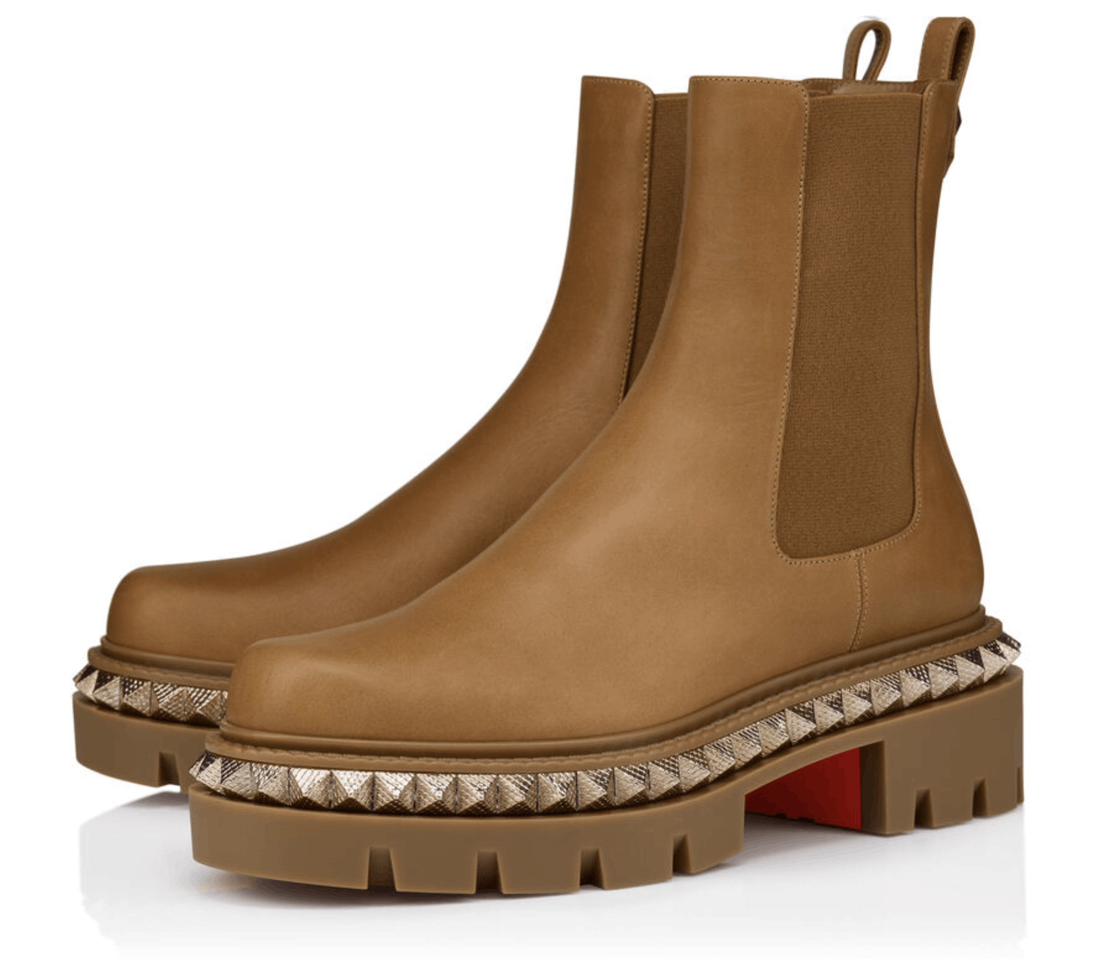Christian Louboutin St Emilia Pyraclou Flat Terra Brown Chelsea Lug Boot 38 Size US 8 / IT 38 - 1 Thumbnail