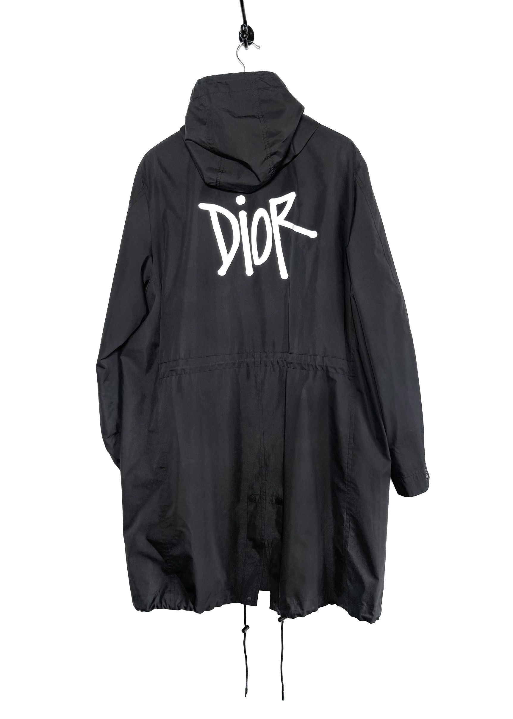 Dior × Stussy Dior Shaw Stussy Logo Print Black Parka Jacket Size US XS / EU 42 / 0 - 1 Thumbnail