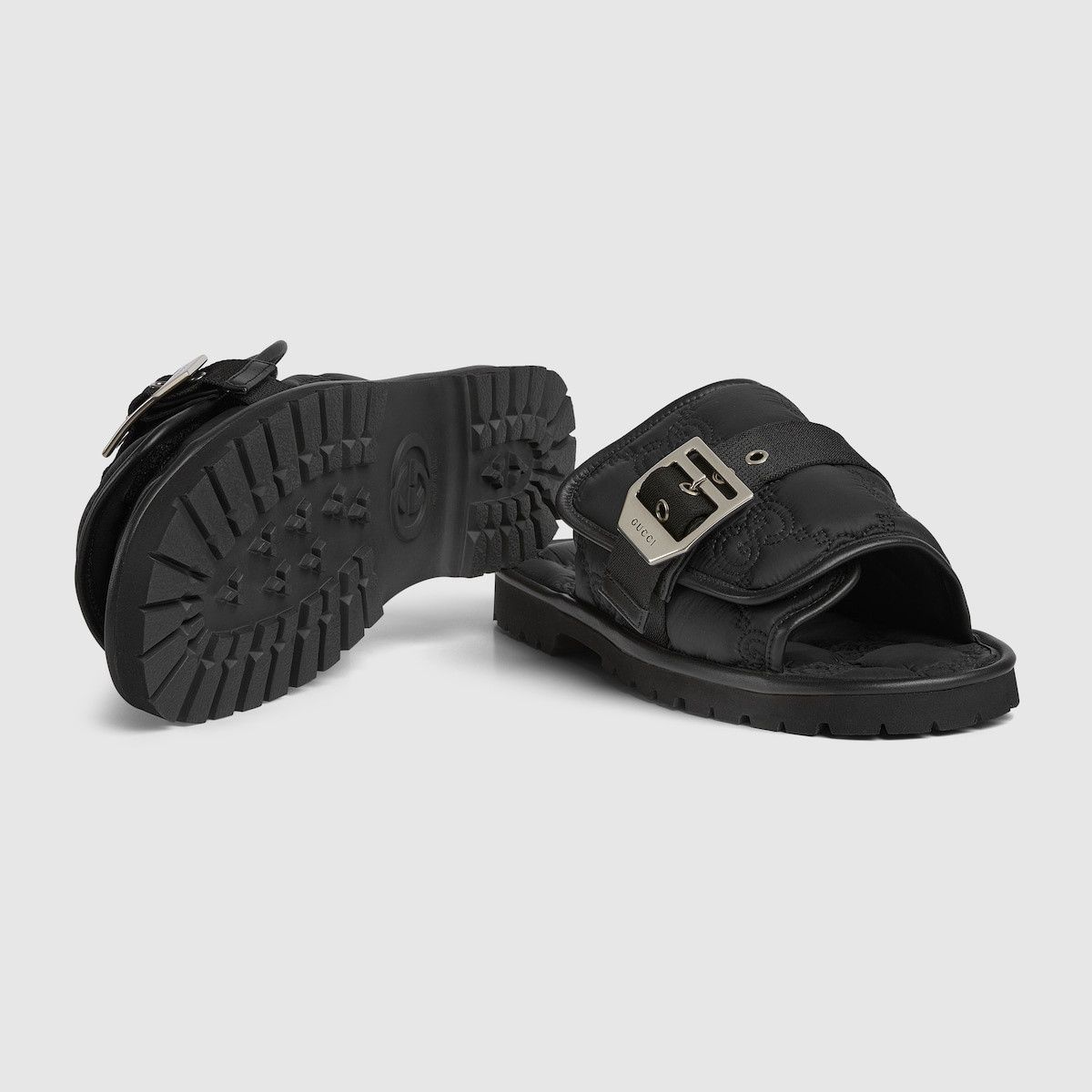 Gucci o1s1wg110325 Men's GG Slide Sandals in Black Size US 10.5 / EU 43-44 - 6 Thumbnail