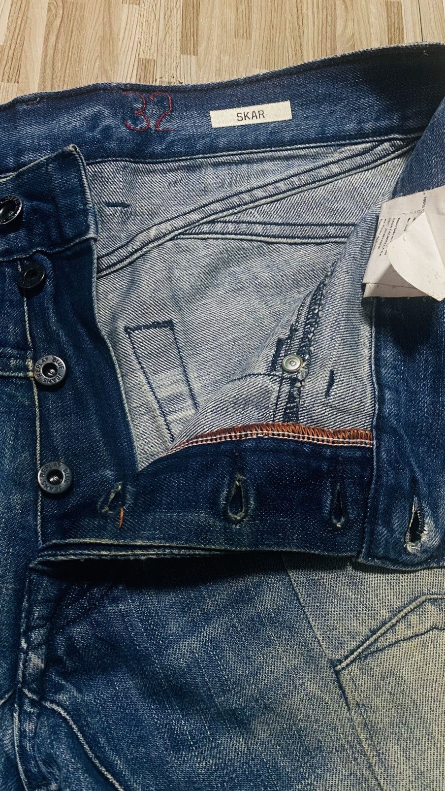 Vintage 💥VINTAGE JEANS💥REPLAY FLARE MADE IN TUNISIA💥 Size US 34 / EU 50 - 9 Thumbnail