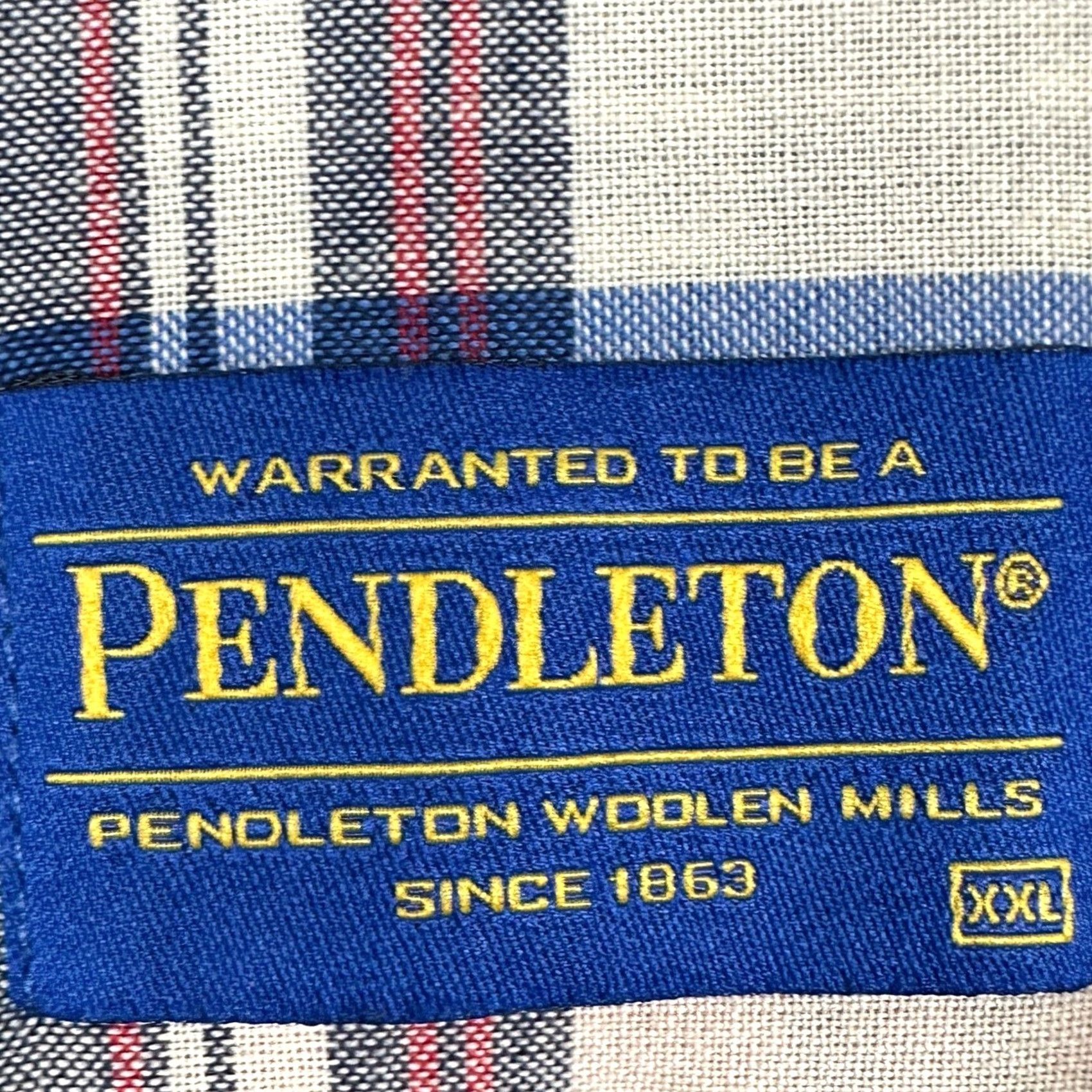 Pendleton Pendleton Mens XXL Shirt Button-Up White Blue Plaid Oceanside Long Sleeve EUC Size US XXL / EU 58 / 5 - 4 Thumbnail