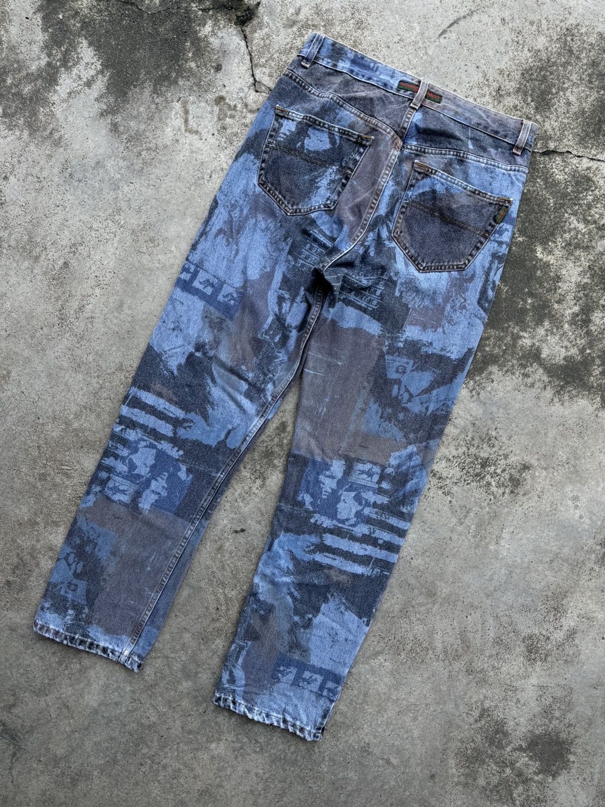 Katharine Hamnett London RARE Design🔥Vintage Katharine Hammett printed denim jeans Size US 31 - 14 Thumbnail