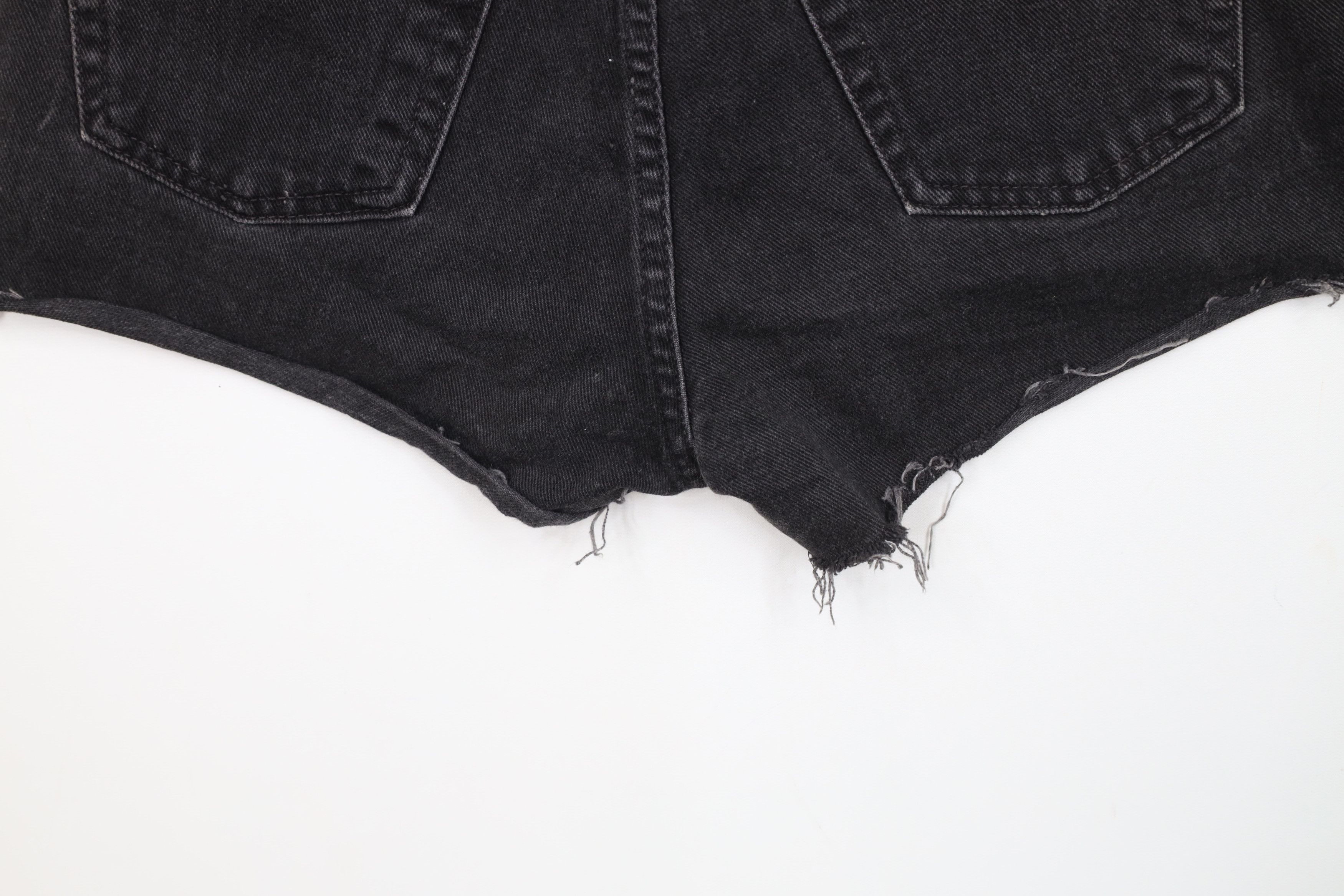 Guess Vintage 90s Guess Spell Cut Off Denim Jean Shorts Black USA Size 27" / US 4 / IT 40 - 11 Thumbnail