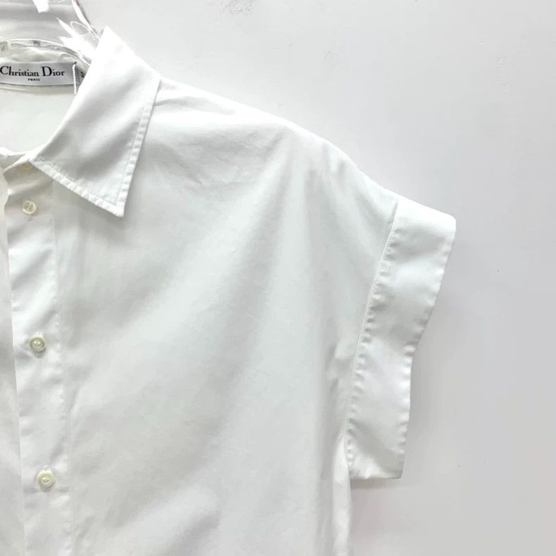Dior Dior White bee embroidered cotton lapel single-breasted sh Size XS / US 0-2 / IT 36-38 - 3 Thumbnail
