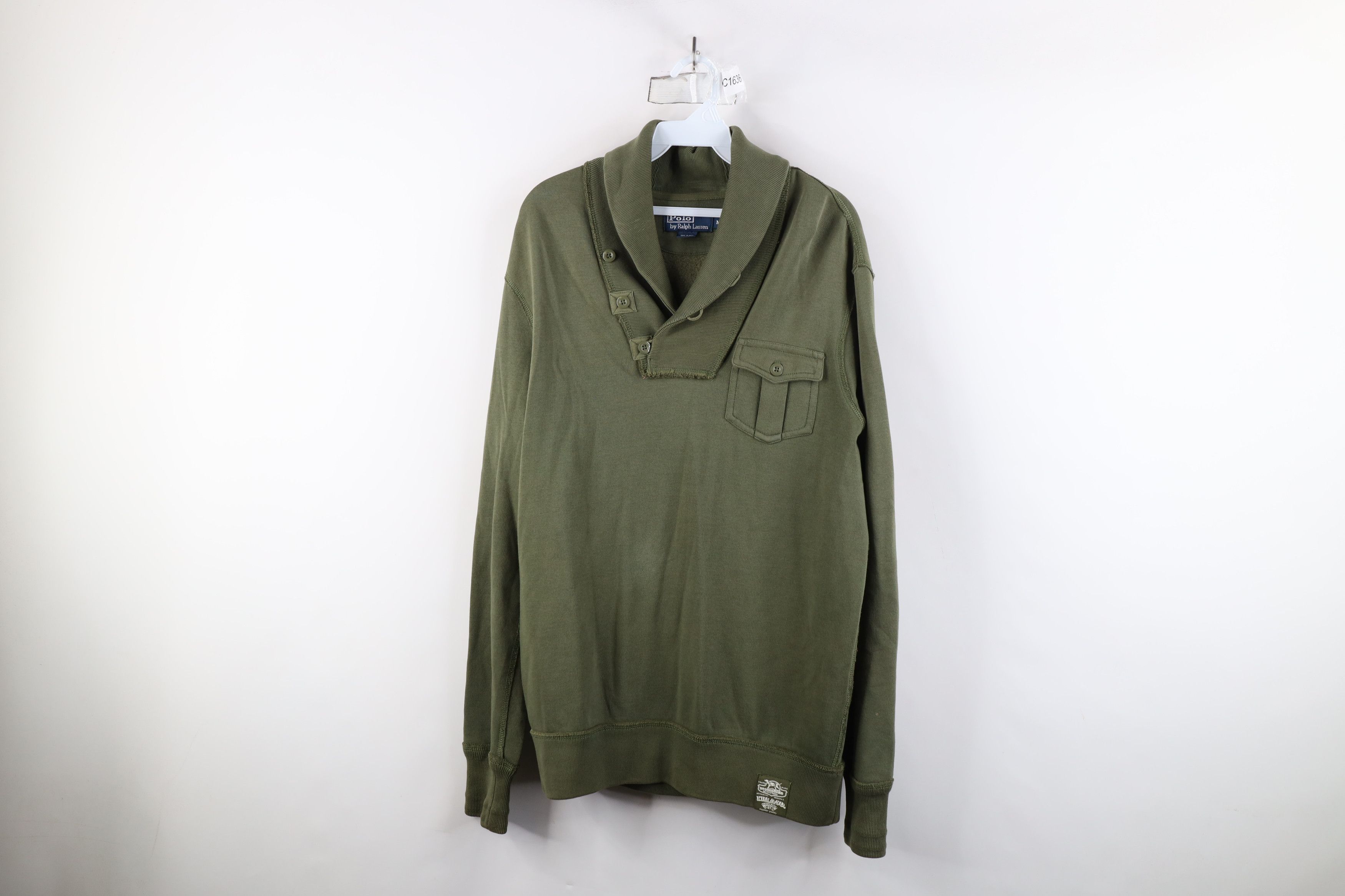 Polo Ralph Lauren Vintage 90s Ralph Lauren Sportsman Collar Sweatshirt Green Size US M / EU 48-50 / 2 - 1 Thumbnail