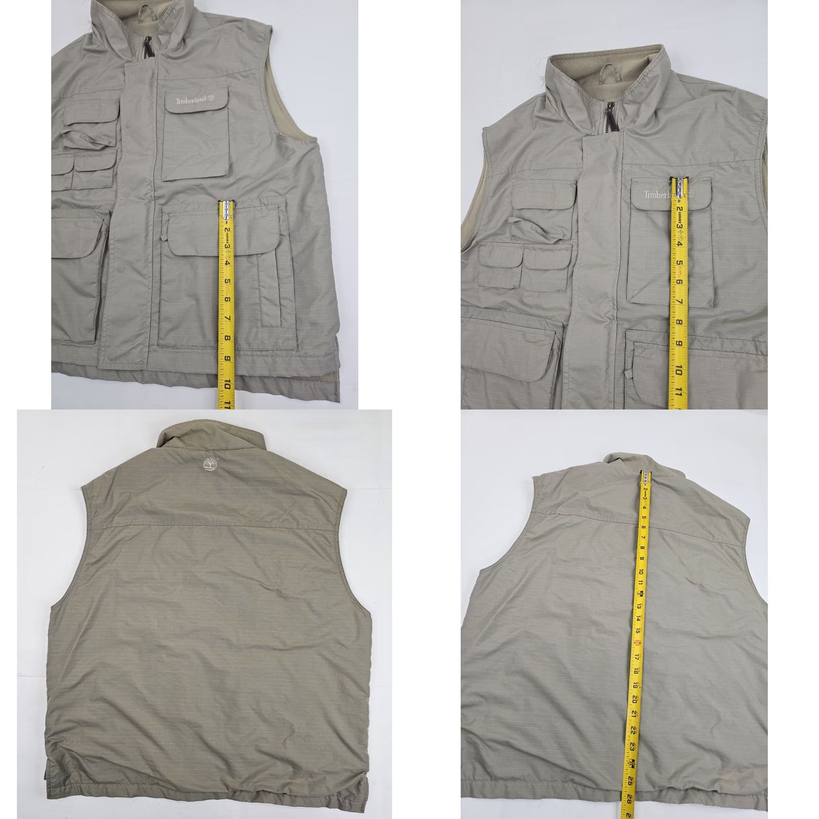 Timberland VINTAGE Timberland Weathergear Vest Men L Beige Fleece-Lined Ripstop 90s Shooting Full Zip Retro Workwear Size US L / EU 52-54 / 3 - 9 Thumbnail