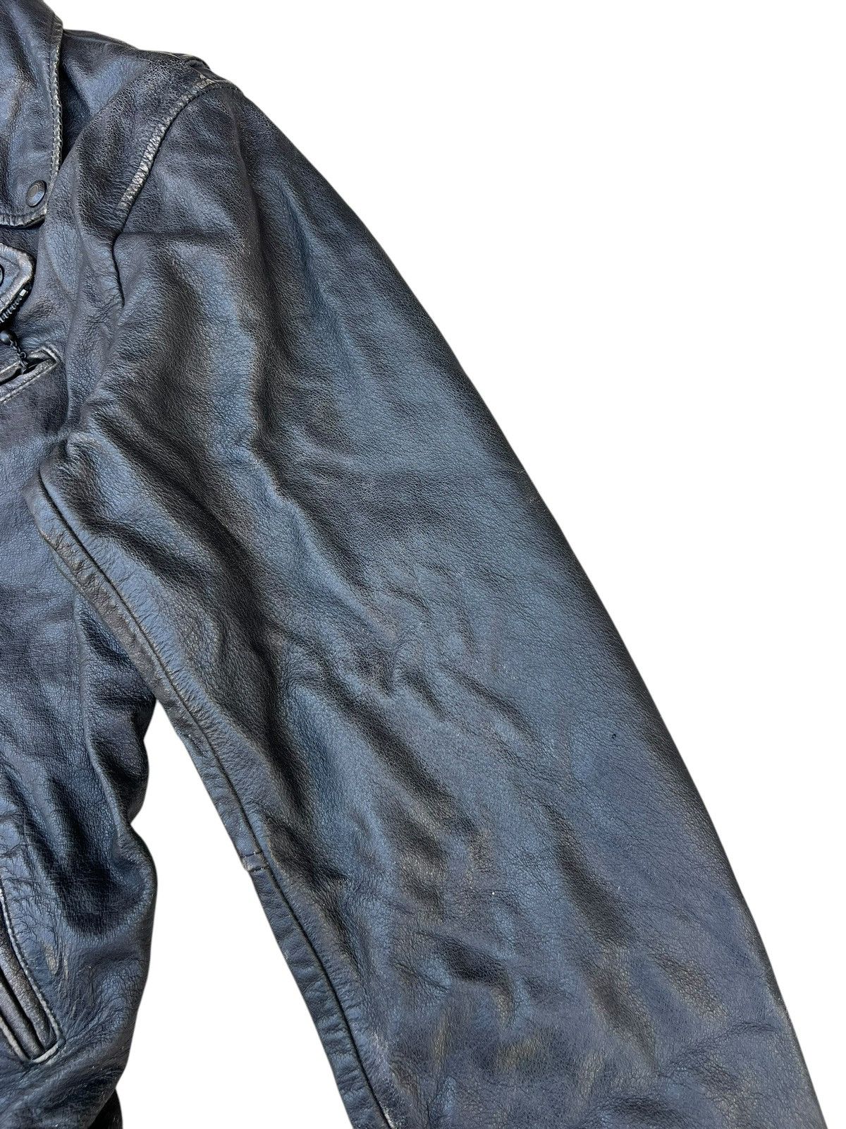 Levi's Levi’s Talon Patina Black Leather Double Collar Biker Jacket Size US M / EU 48-50 / 2 - 9 Thumbnail