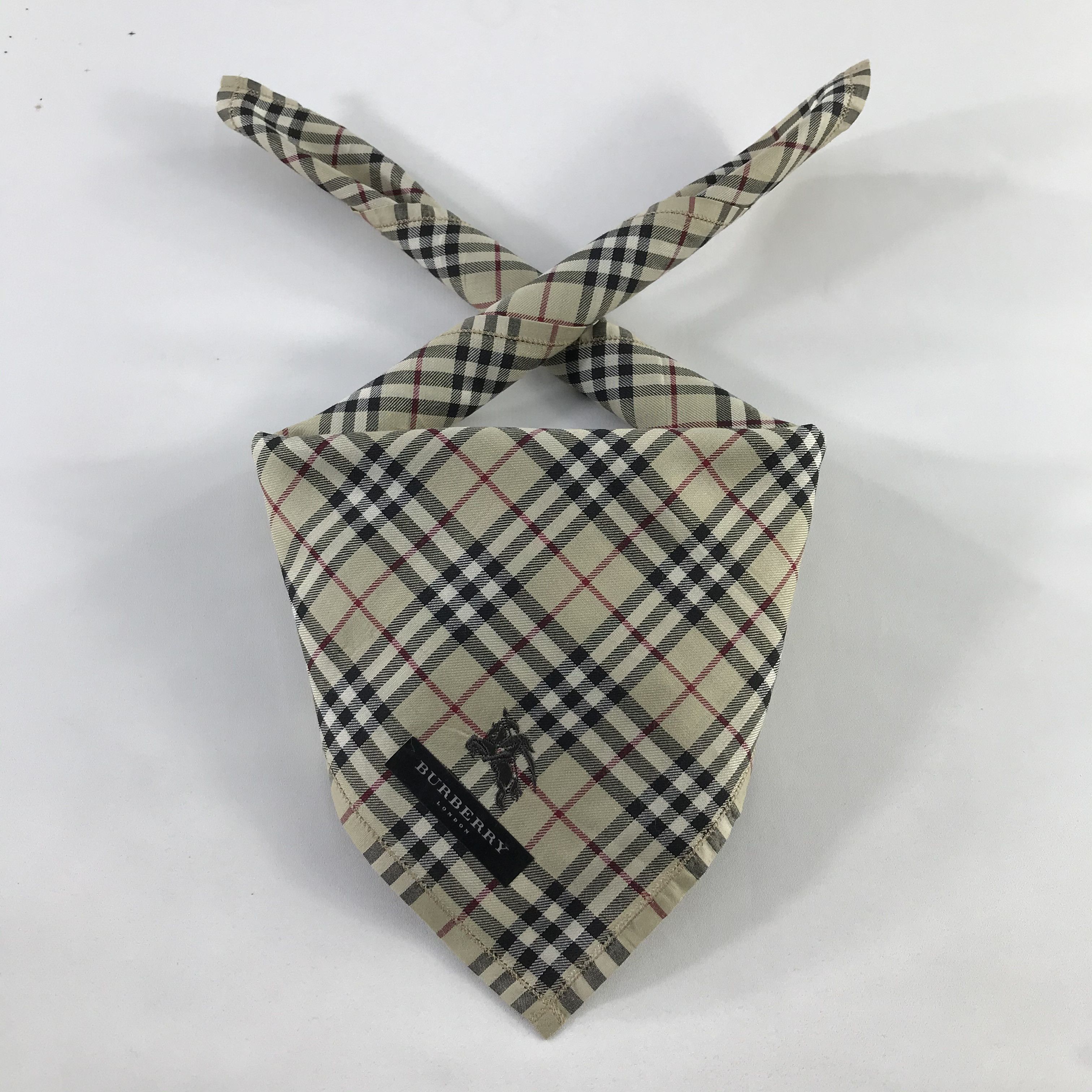 Burberry × Vintage Burberry Bandana / Handkerchief / Neckerchief - S438 Size ONE SIZE - 3 Thumbnail