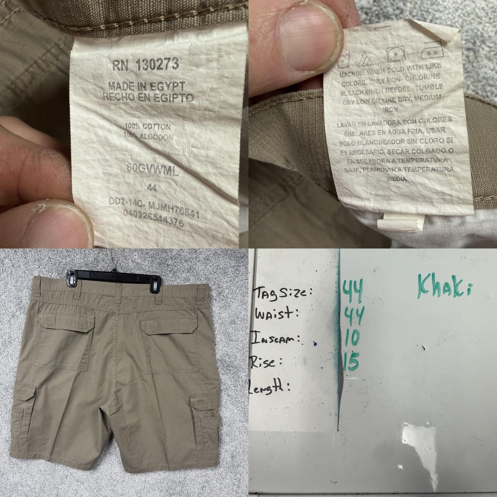 Wrangler Wrangler Cargo Shorts Mens 44 Khaki Canvas Earthy Utilitarian Workwear Gorpcore Size US 44 / EU 60 - 8 Thumbnail