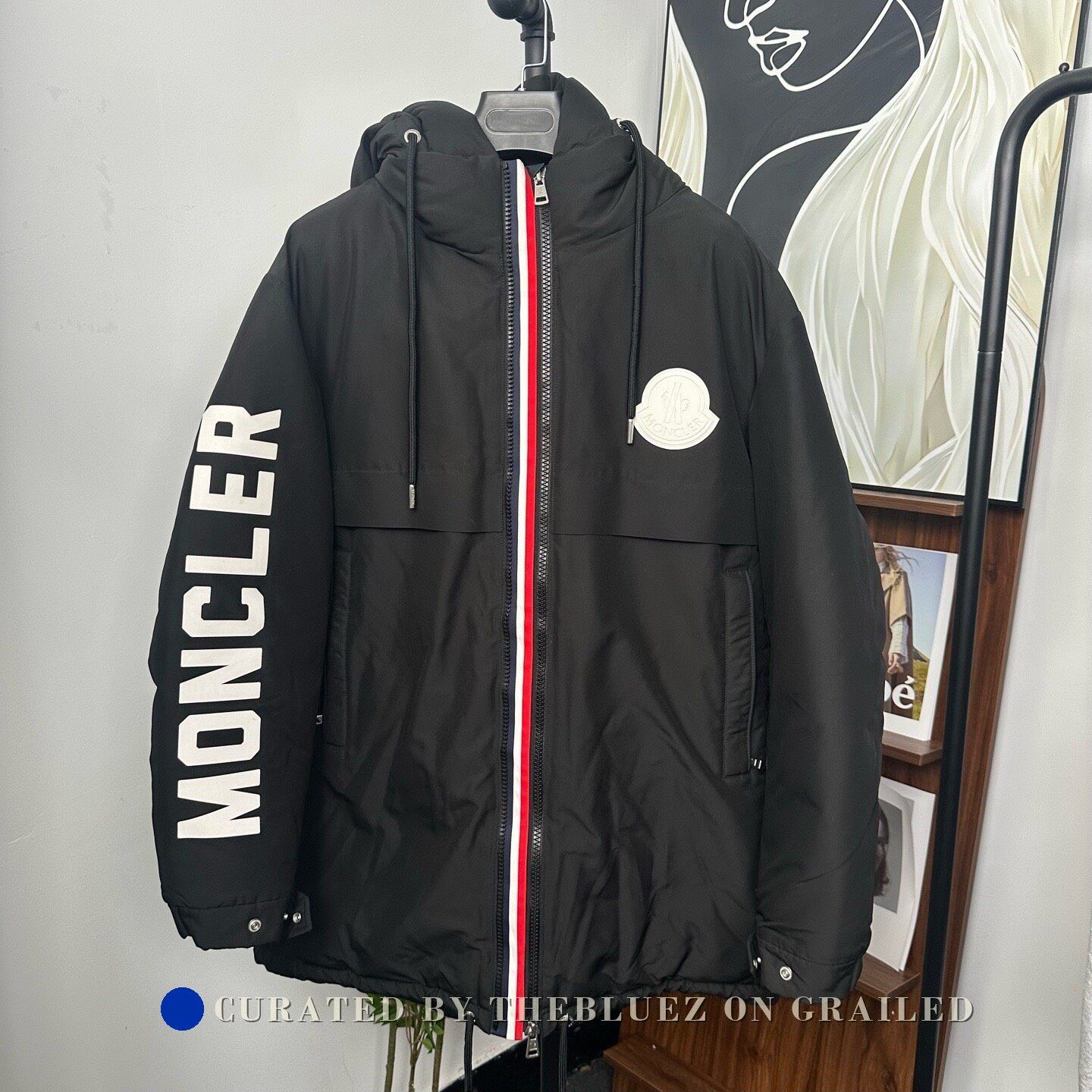 Moncler Moncler Black Puffer Parka with Logo & Stripes Size M / US 6-8 / IT 42-44 - 1 Thumbnail
