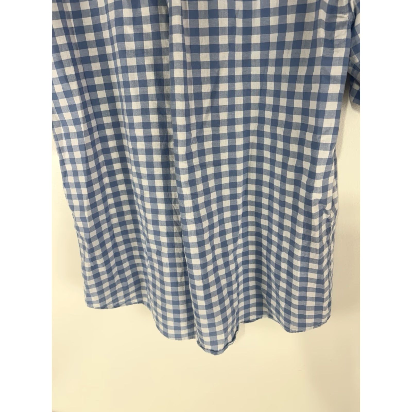 Vintage VINTAGE? No. Gioberti Italy Button-Up Shirt Men L blue/white check 100% cotton casual workwear breathable pockets Size US L / EU 52-54 / 3 - 6 Thumbnail
