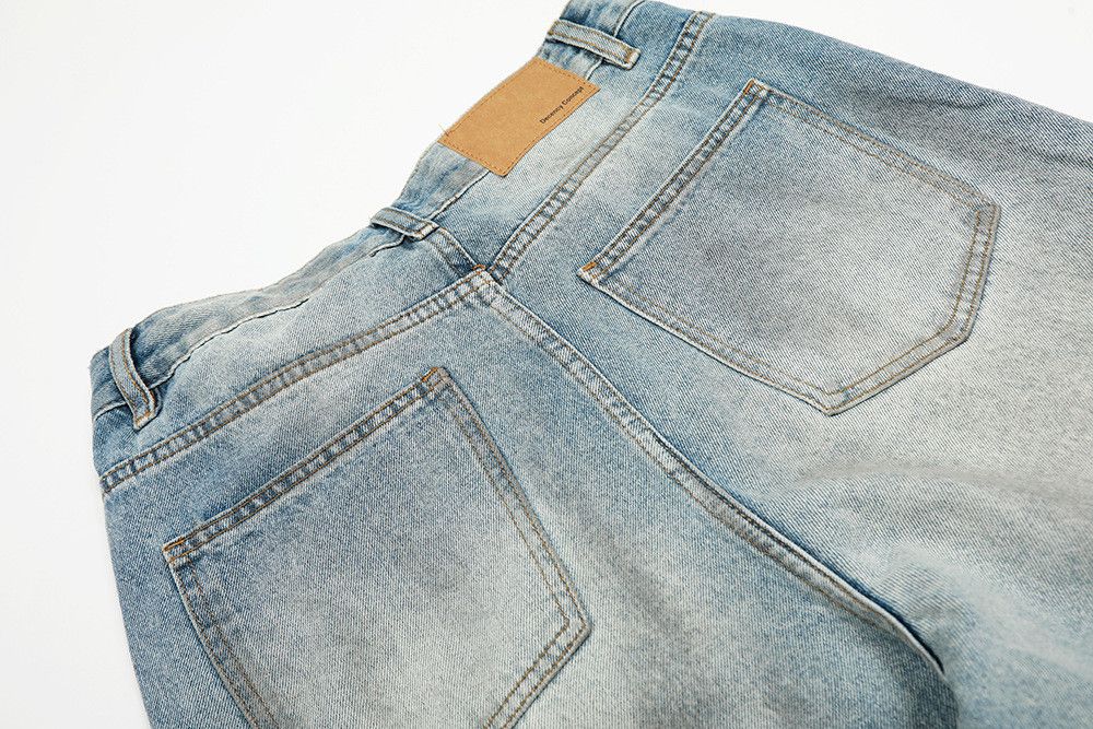 Vintage American retro wide-leg loose distressed jeans for men Size US 32 / EU 48 - 5 Thumbnail