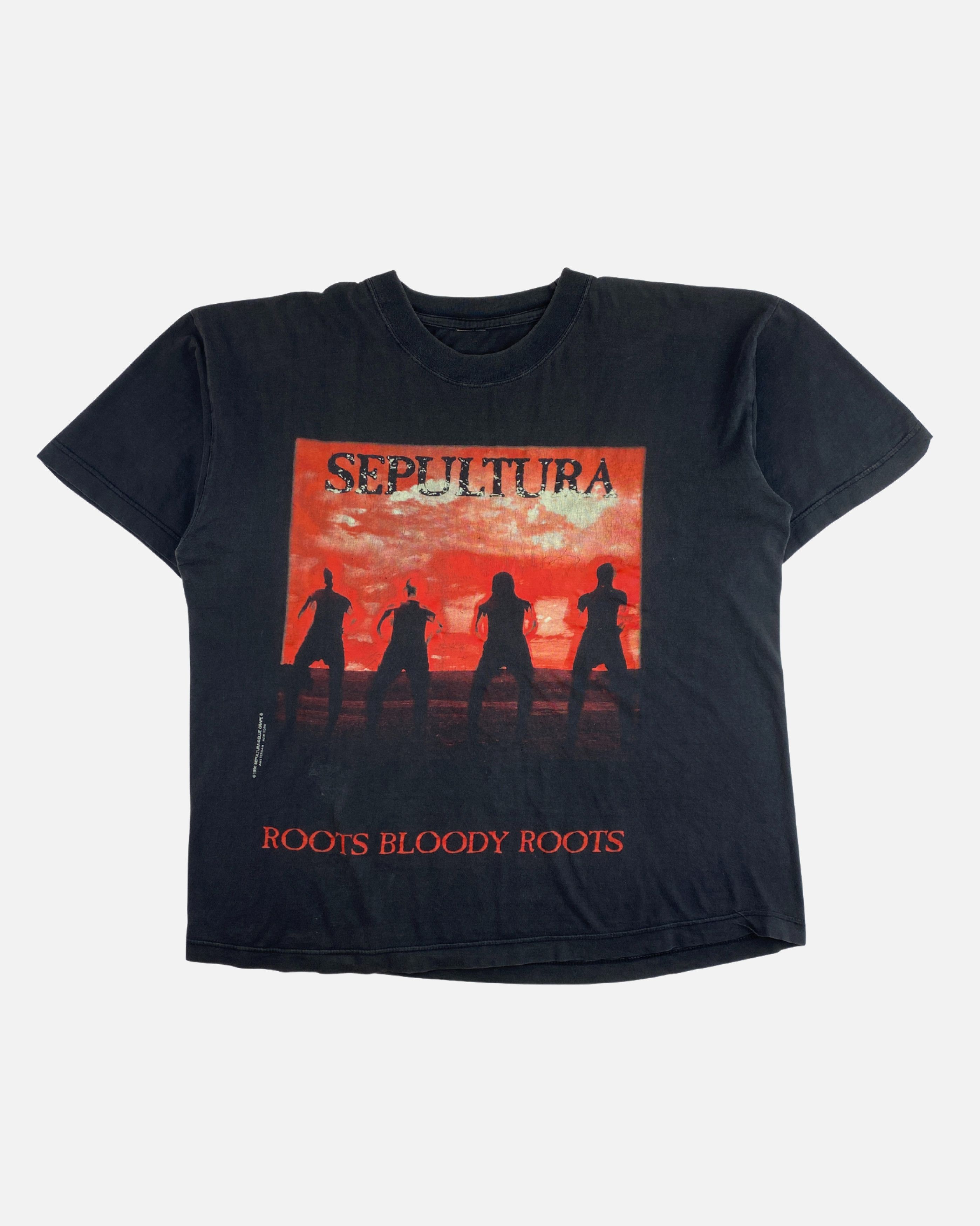 Band Tees × Vintage Sepultura 1996 Roots Bloody Roots T-Shirt Size US XL / EU 56 / 4 - 1 Thumbnail