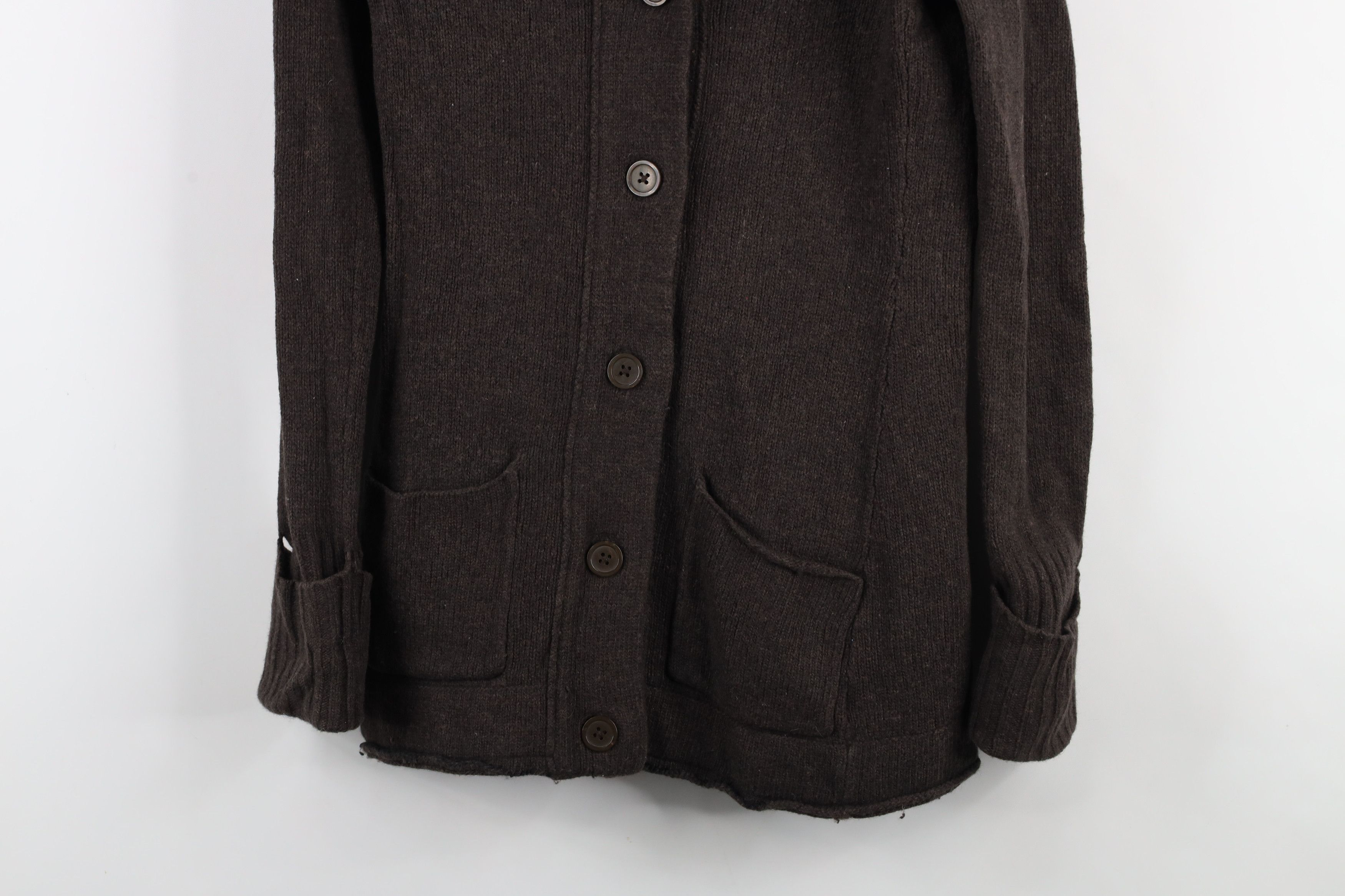 Eddie Bauer × Vintage Vintage Eddie Bauer Ribbed Knit Shawl Cardigan Sweater Brown Size M / US 6-8 / IT 42-44 - 3 Thumbnail