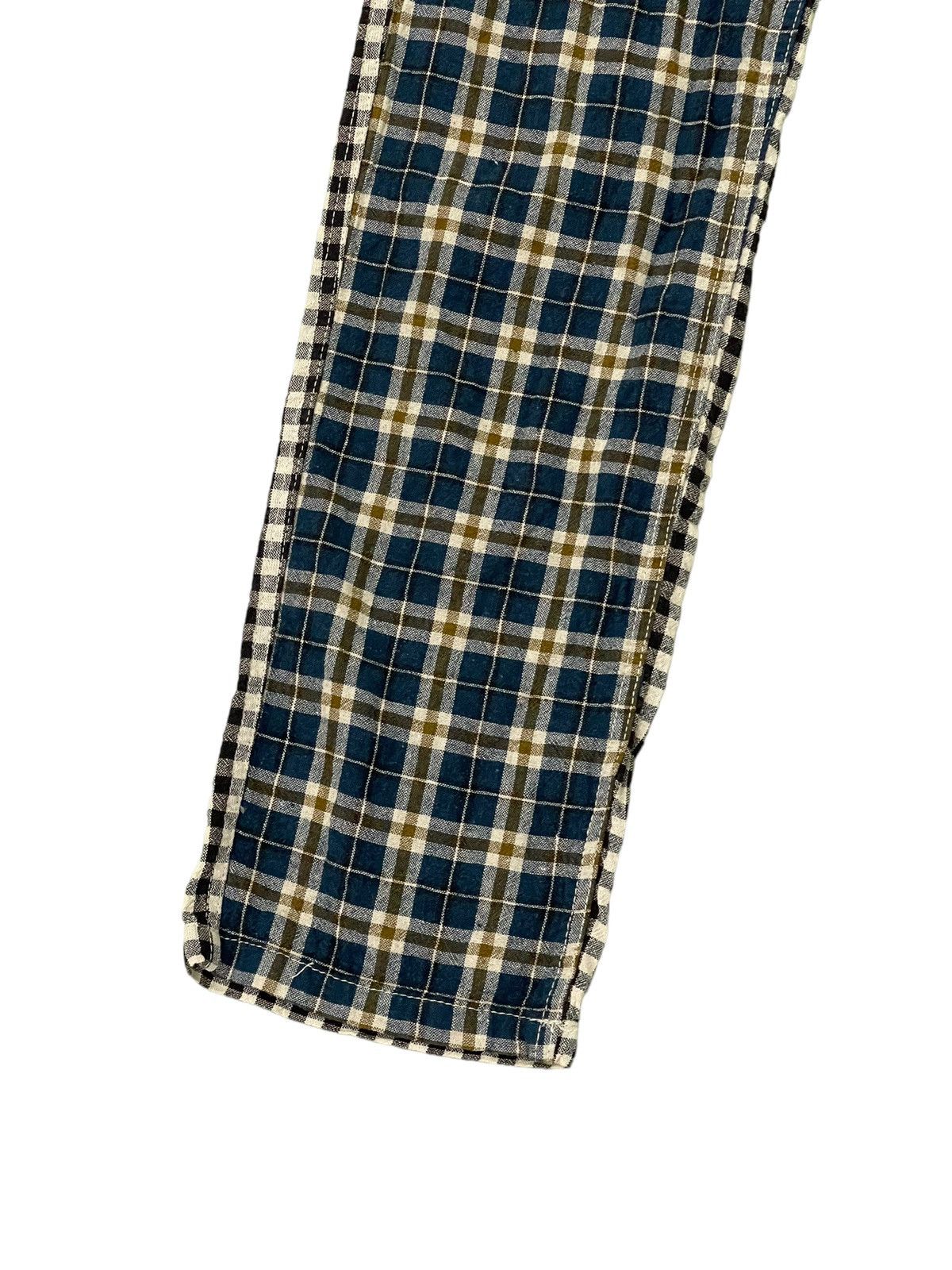 Japanese Brand Linen Check Pant Cube Sugar Straight 7🟦0 Size US 31 - 8 Thumbnail