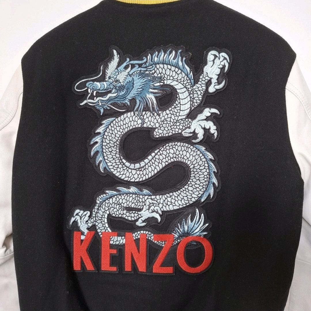 Kenzo KENZO Wool Blend Leather Varsity Quilted Logo Bomber Jacket Size US XS / EU 42 / 0 - 5 Thumbnail