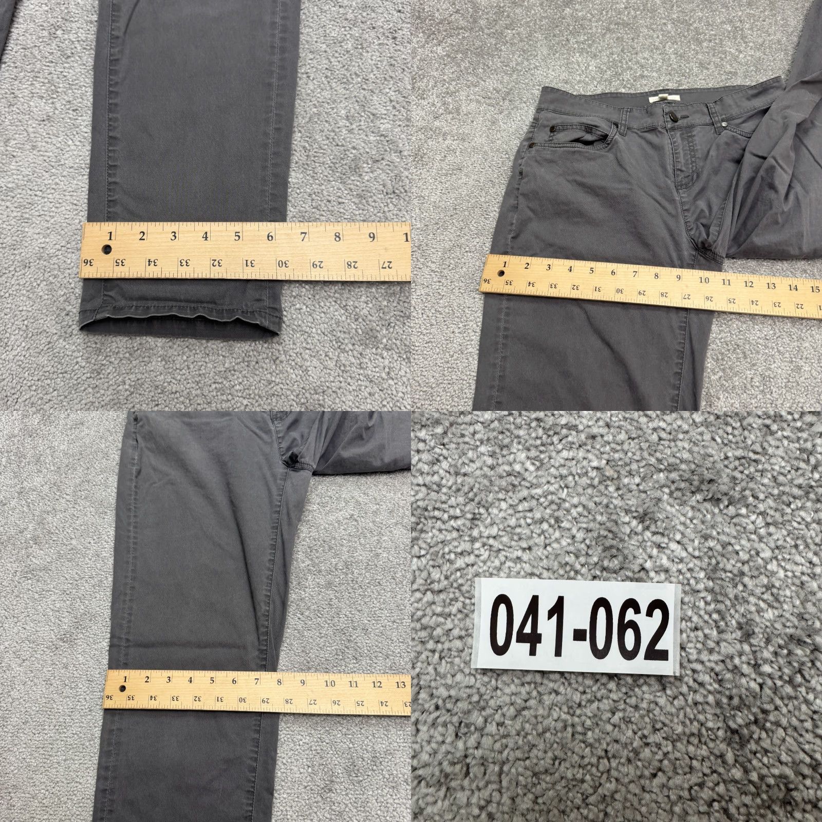 Eileen Fisher Eileen Fisher Gray Organic Cotton Straight Leg Pants Womens 2 Mid Rise Casual Size 26" / US 2 / IT 38 - 9 Thumbnail