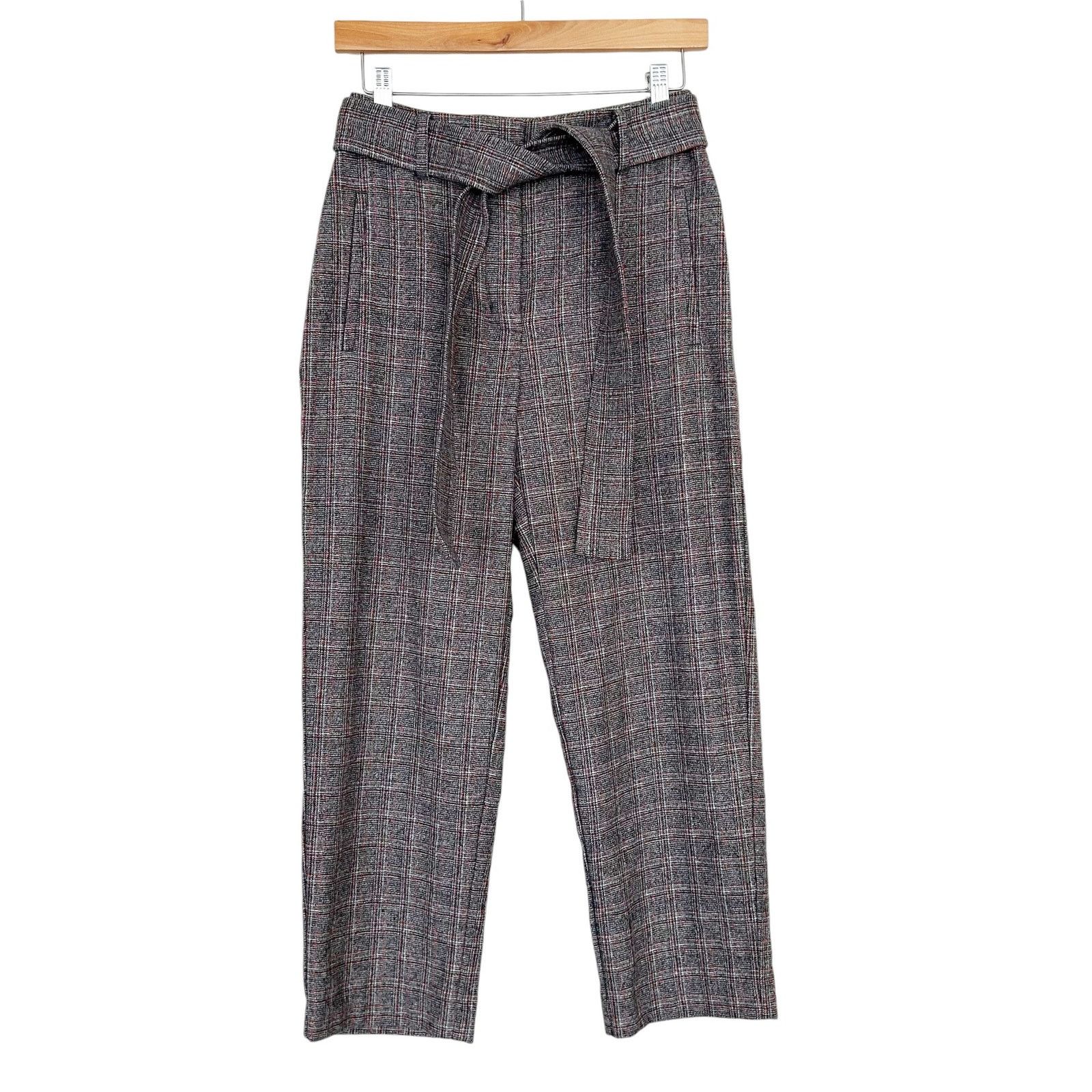 Aritzia Aritzia Wilfred Wool Blend Plaid Tie Front Trousers Sz 2 Size 26" / US 2 / IT 38 - 6 Thumbnail